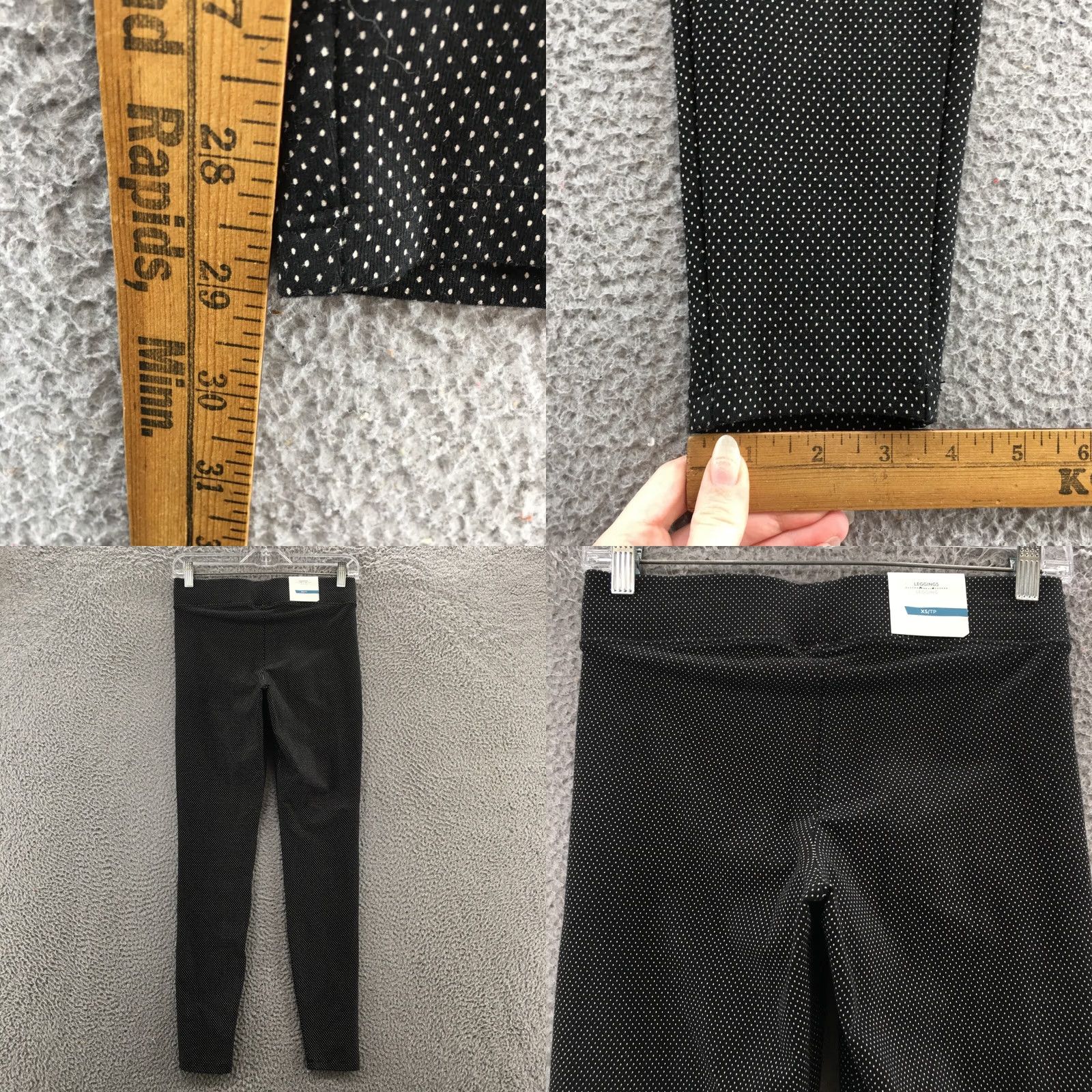 Old Navy Old Navy Leggings Womens XS Black Polka Dots Mid Rise Pull On NEW Size 26" / US 2 / IT 38 - 8 Thumbnail