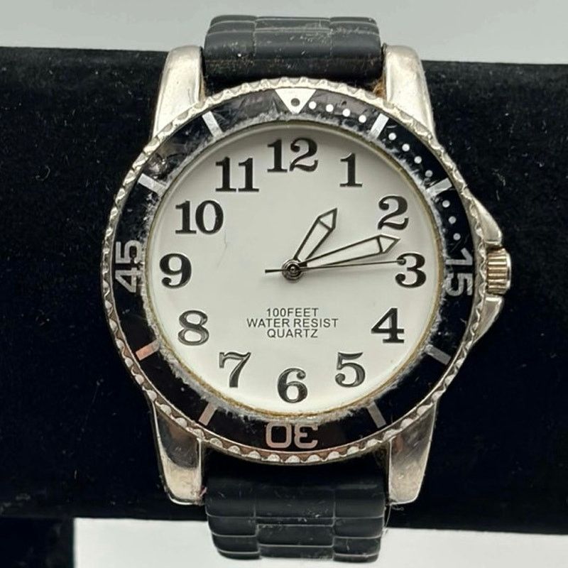 Other Black & Silver Retro Men’s Watch Size ONE SIZE - 1 Thumbnail
