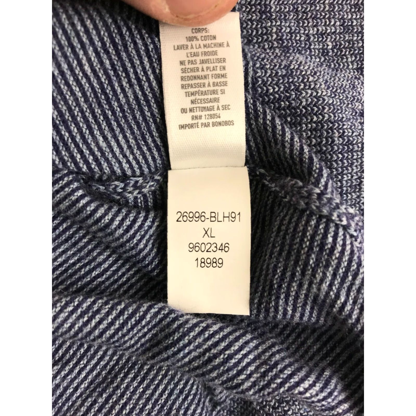Bonobos Bonobos Knit T-Shirt Men XL Blue Slim Crew Neck Long Sleeve Pullover NWT Size US XL / EU 56 / 4 - 7 Thumbnail