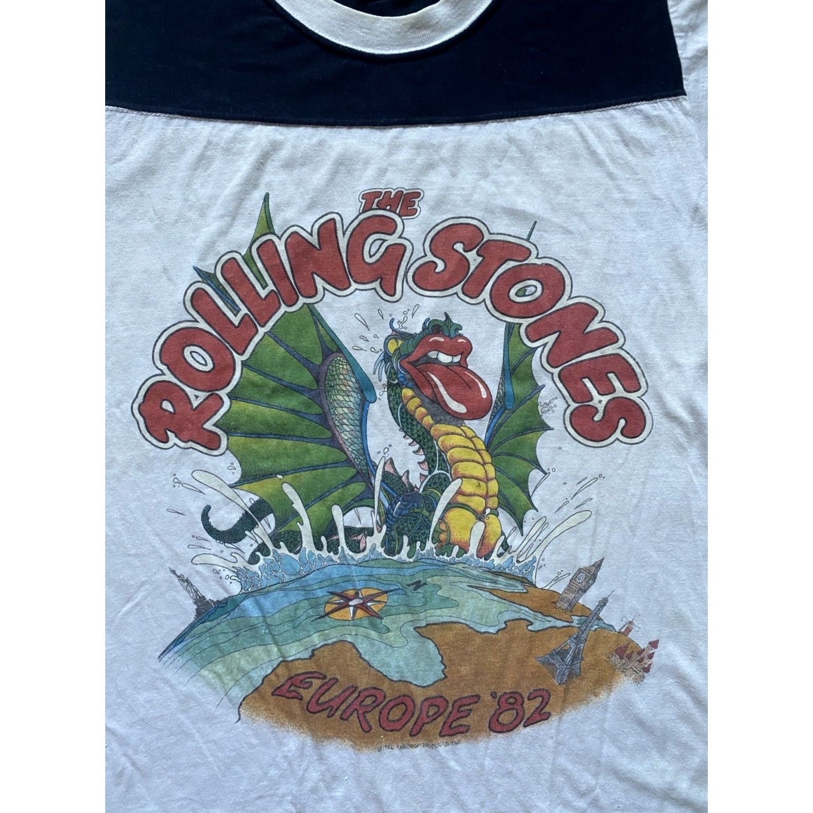 Vintage VINTAGE Rolling Stones T-Shirt Europe 1982 Concert Tour Medium White Men Band M Shirt Size US M / EU 48-50 / 2 - 7 Thumbnail