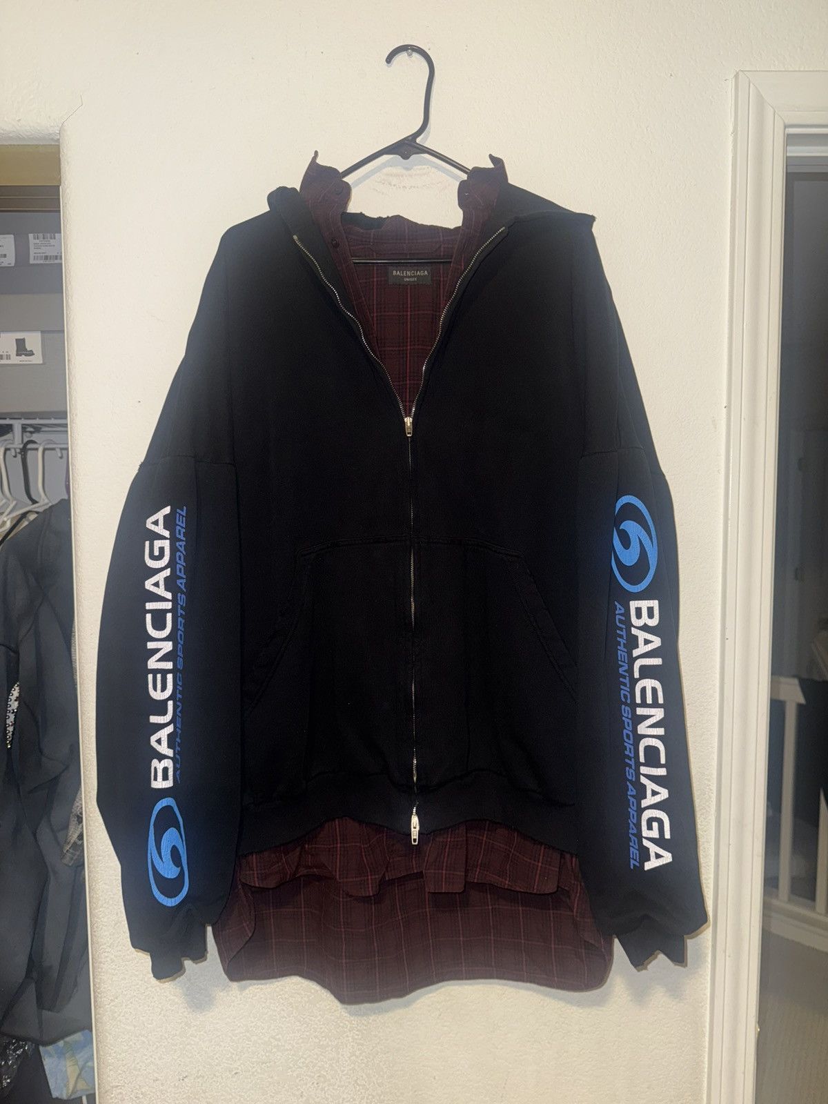 Balenciaga BALENCIAGA SURFER LAYERED ZIP-UP HOODIE Size US M / EU 48-50 / 2 - 1 Thumbnail