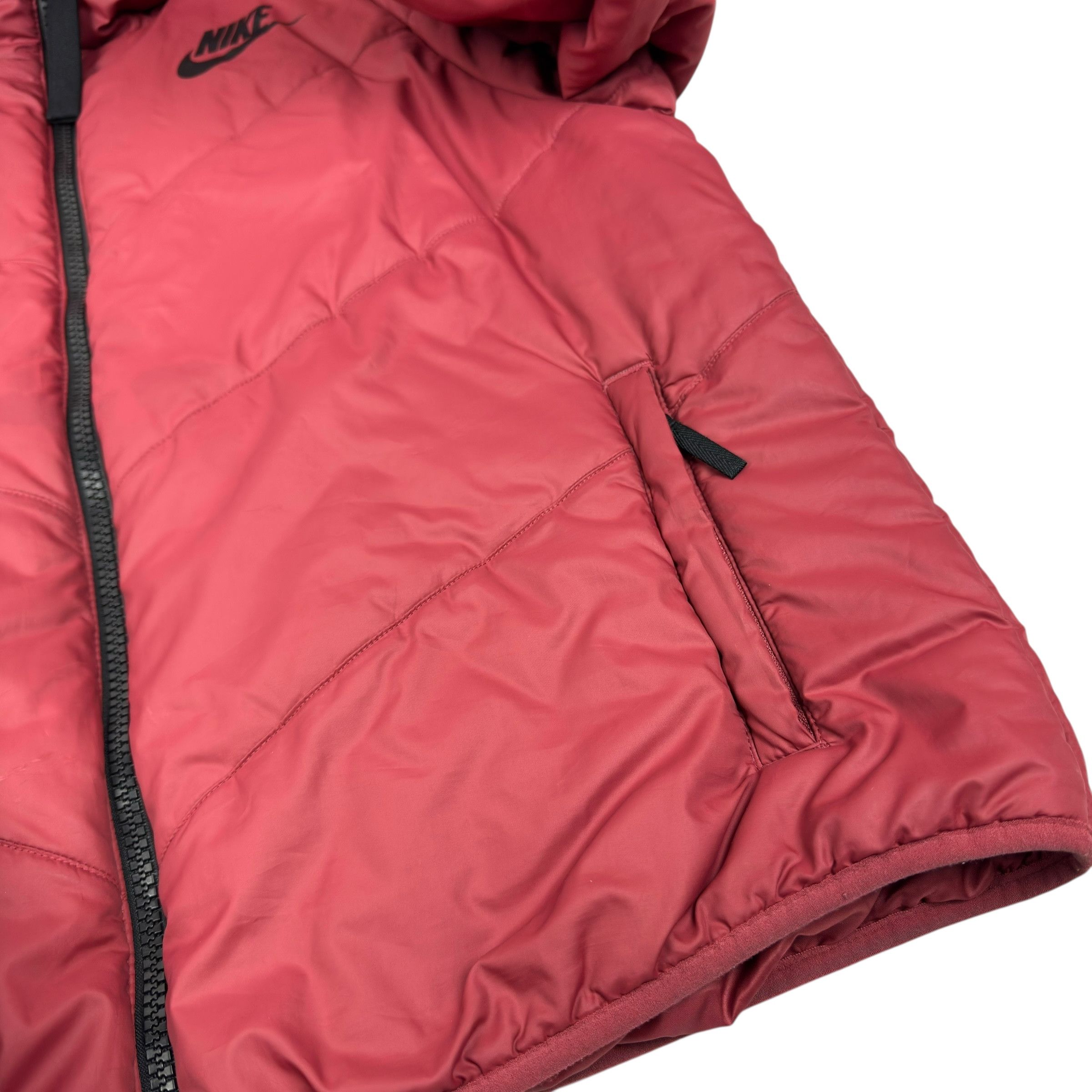 Nike Nike Sportswear Windrunner Womens Red Hooded Puffer Jacket L Size L / US 10 / IT 46 - 6 Thumbnail