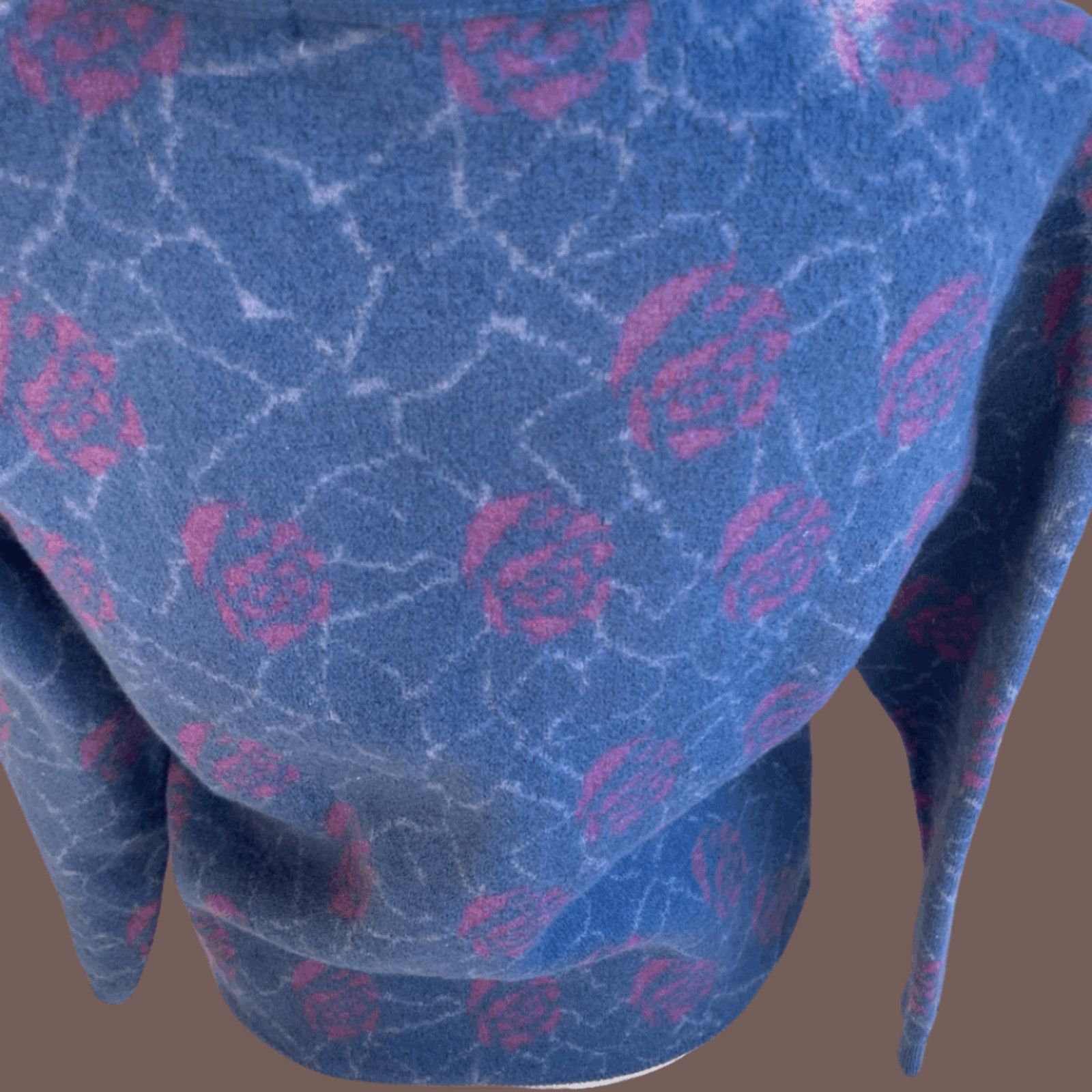 Vintage VTG Floral Cardigan | Camela Blue Wool Knit |70s Cottagecore Size XS / US 0-2 / IT 36-38 - 5 Thumbnail