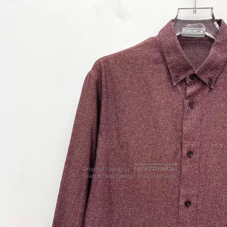 Dior Dior Size 38 Burgundy cotton lapel single-breasted long-sle Size US XXS / EU 40 - 3 Thumbnail