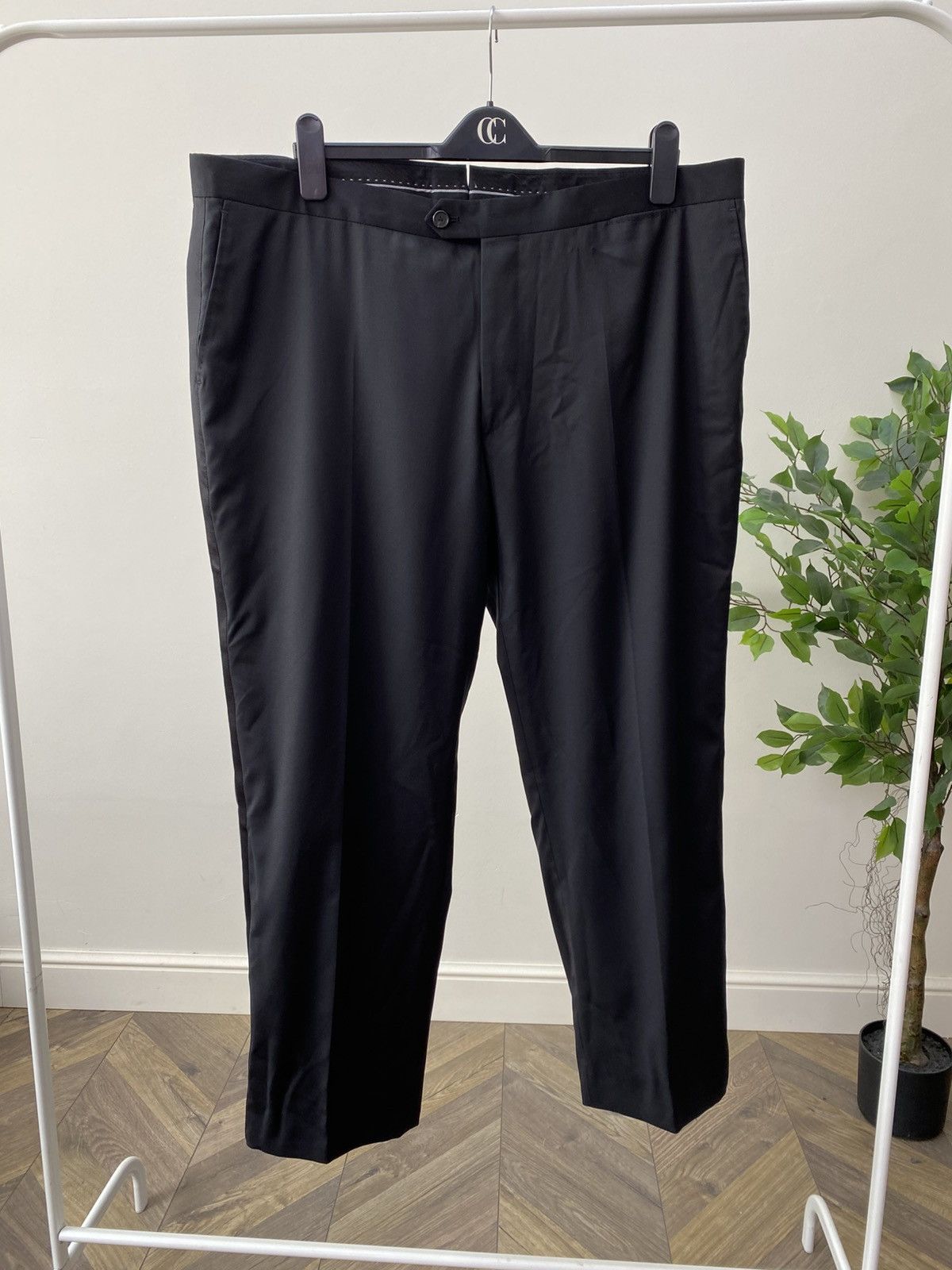 Other Vintage Van Jaack Men's Black Suit Loro Piana Wool Size 54L - 13 Thumbnail