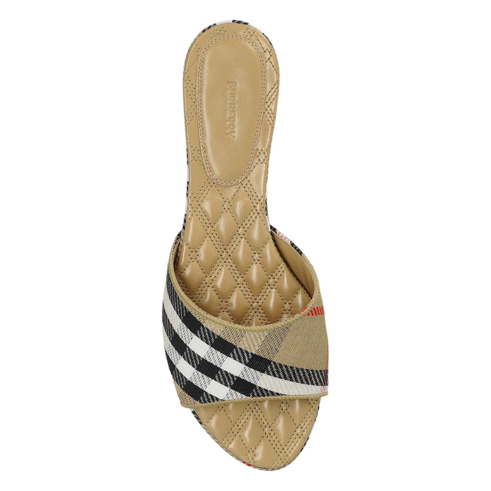 Burberry BURBERRY Check Beige Leather Flip Flops New & Authentic (W Size US 7 / IT 37 - 5 Thumbnail
