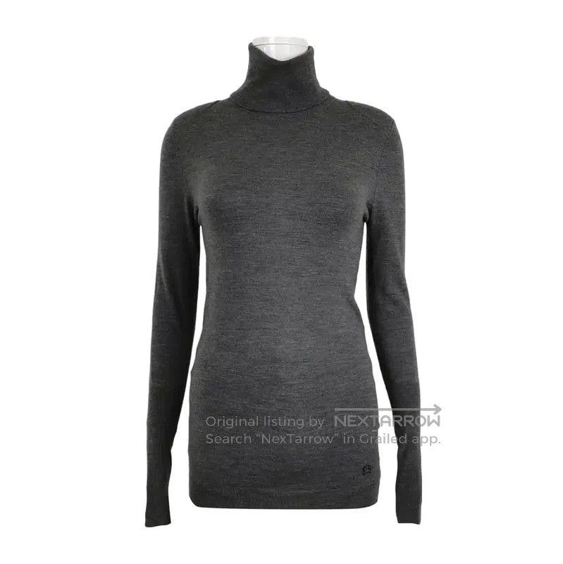 Burberry Burberry Gray Wool Blend Monogram Knit Top. Size S / US 4 / IT 40 - 1 Thumbnail