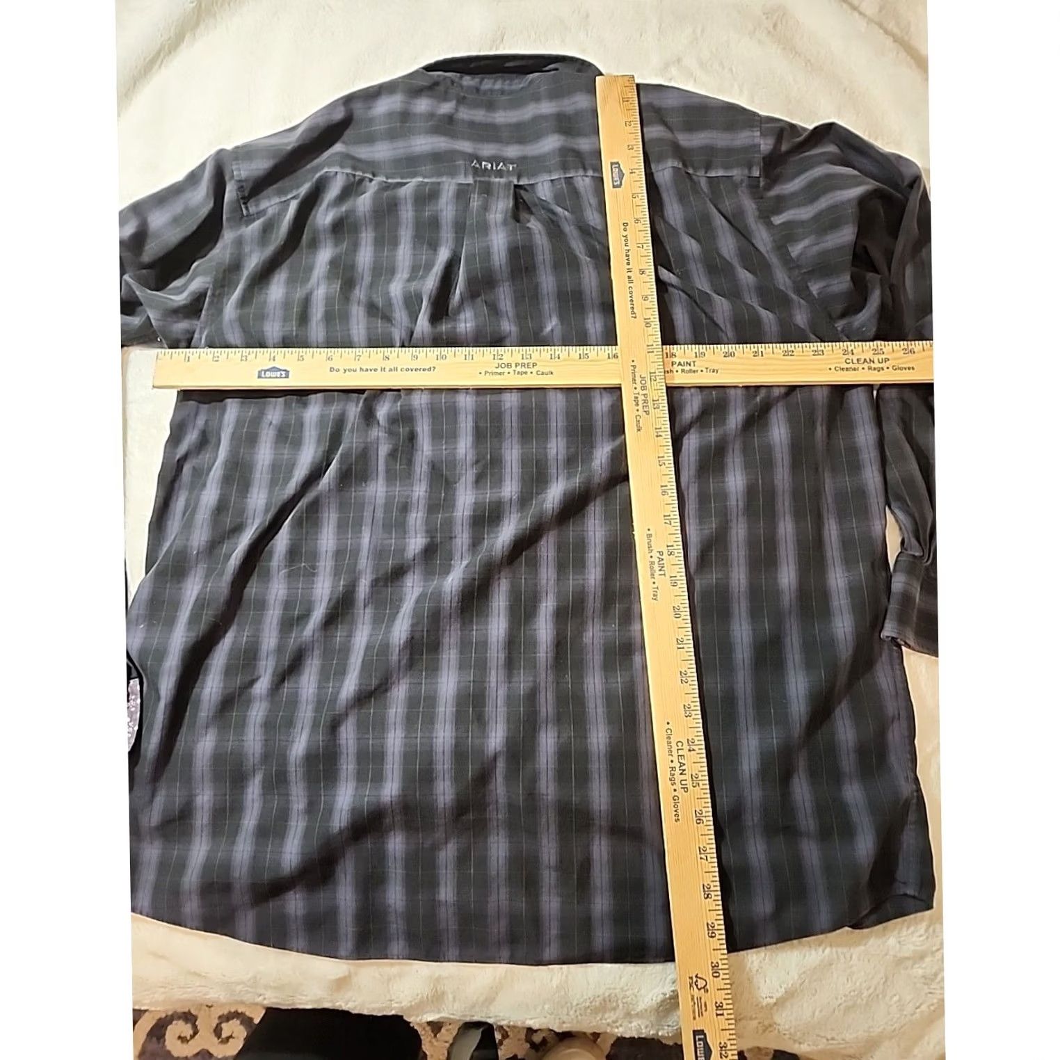 Ariat Ariat Shirt Mens Large Black Plaid Button-Up Wrinkle Resistant Western Cotton Long Sleeve Casual Workwear Size US L / EU 52-54 / 3 - 5 Thumbnail