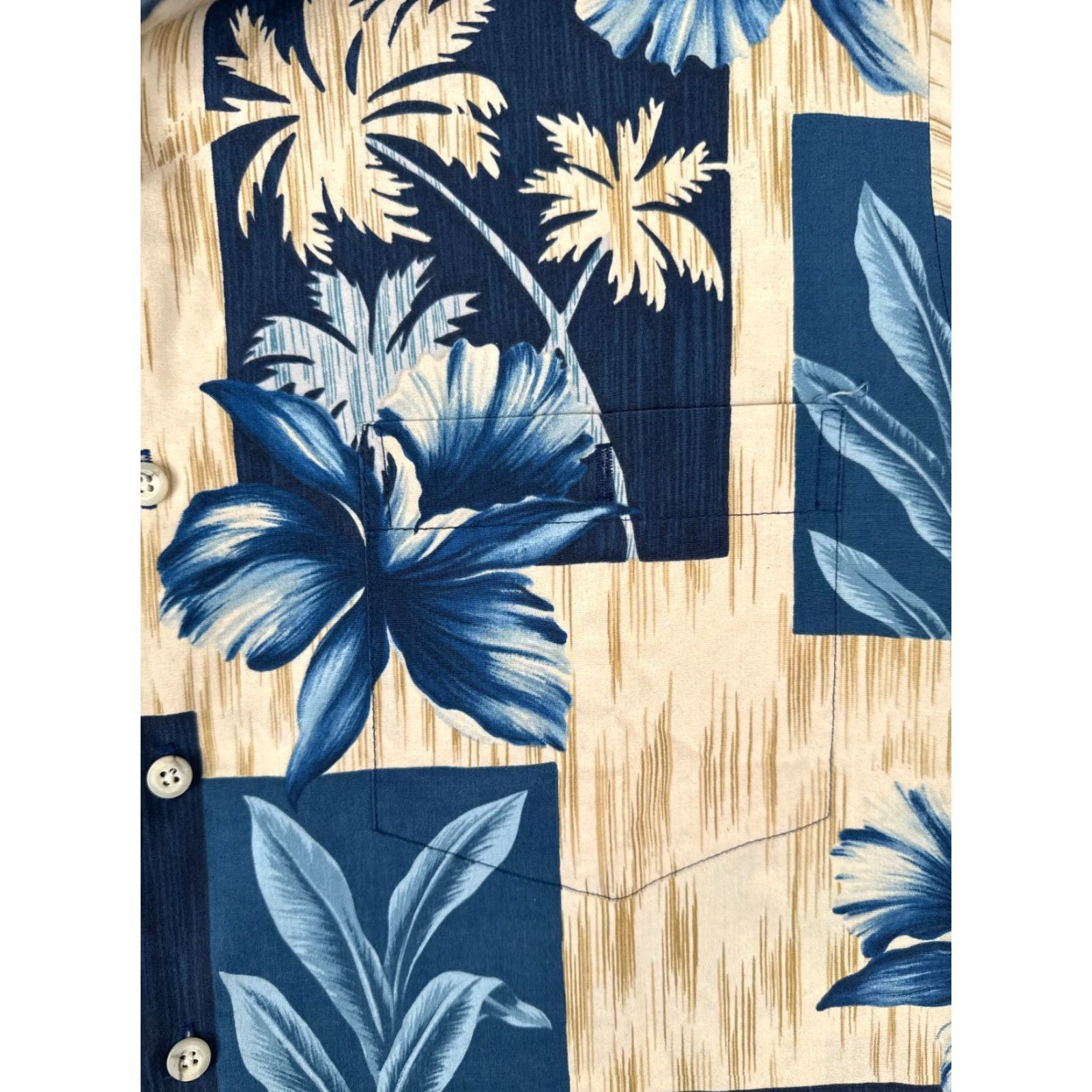 Tori Richard VINTAGE Tori Richard Shirt Men Small Blue Beige Cotton Blend Palm Tree Hawaiian Shirt Size US S / EU 44-46 / 1 - 6 Thumbnail