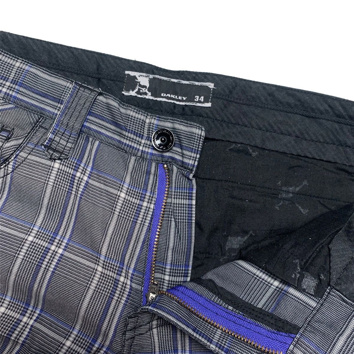 Oakley Oakley Plaid Pants Grey Blue Stretch Casual Pants Size 34 Size US 33 - 3 Thumbnail