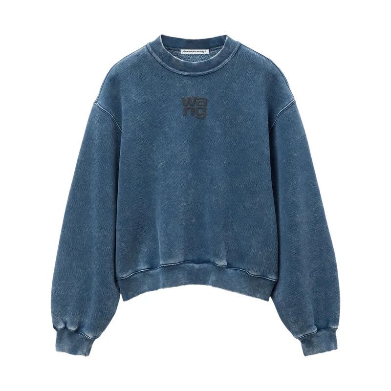 Alexander Wang o1s22i1n0225 Boxy Crewneck Sweatshirt in Blue Size XXS / US 00 / IT 34 - 1 Thumbnail