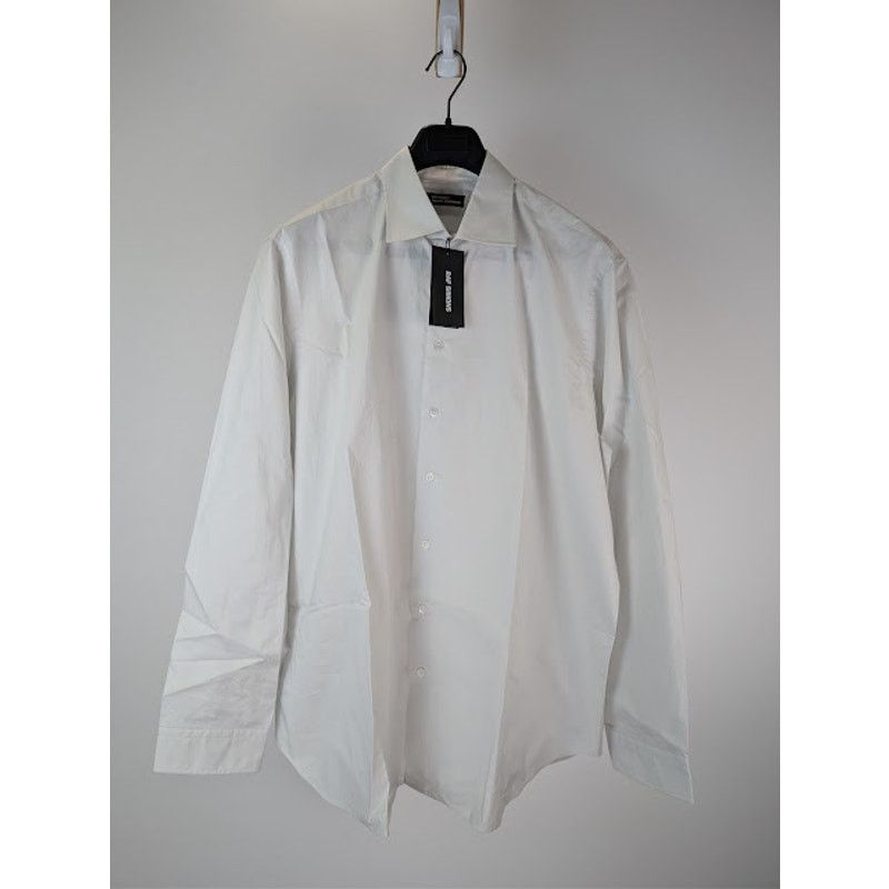 Raf Simons o1rshd1 Long Sleeve Cotton Print Back Button Up Shirt White Size US L / EU 52-54 / 3 - 2 Thumbnail