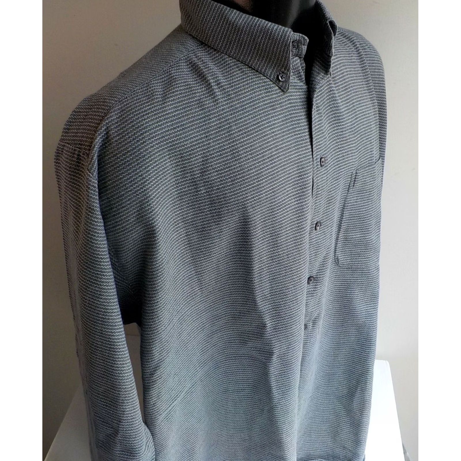 Vintage GITMAN Bros. Zig Zag Pattern Cotton L/S Shirt XL Black/White Button-Down Shirt Mens Size US XL / EU 56 / 4 - 3 Thumbnail