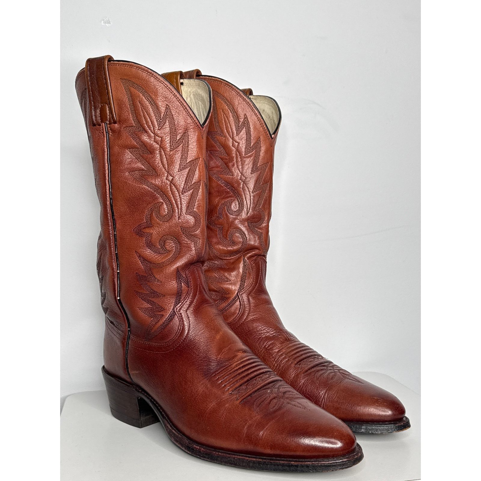 Dan Post 1990s Dan Post Brown Leather Western Cowboy Boots 10.5D Size US 10.5 / EU 43-44 - 2 Thumbnail