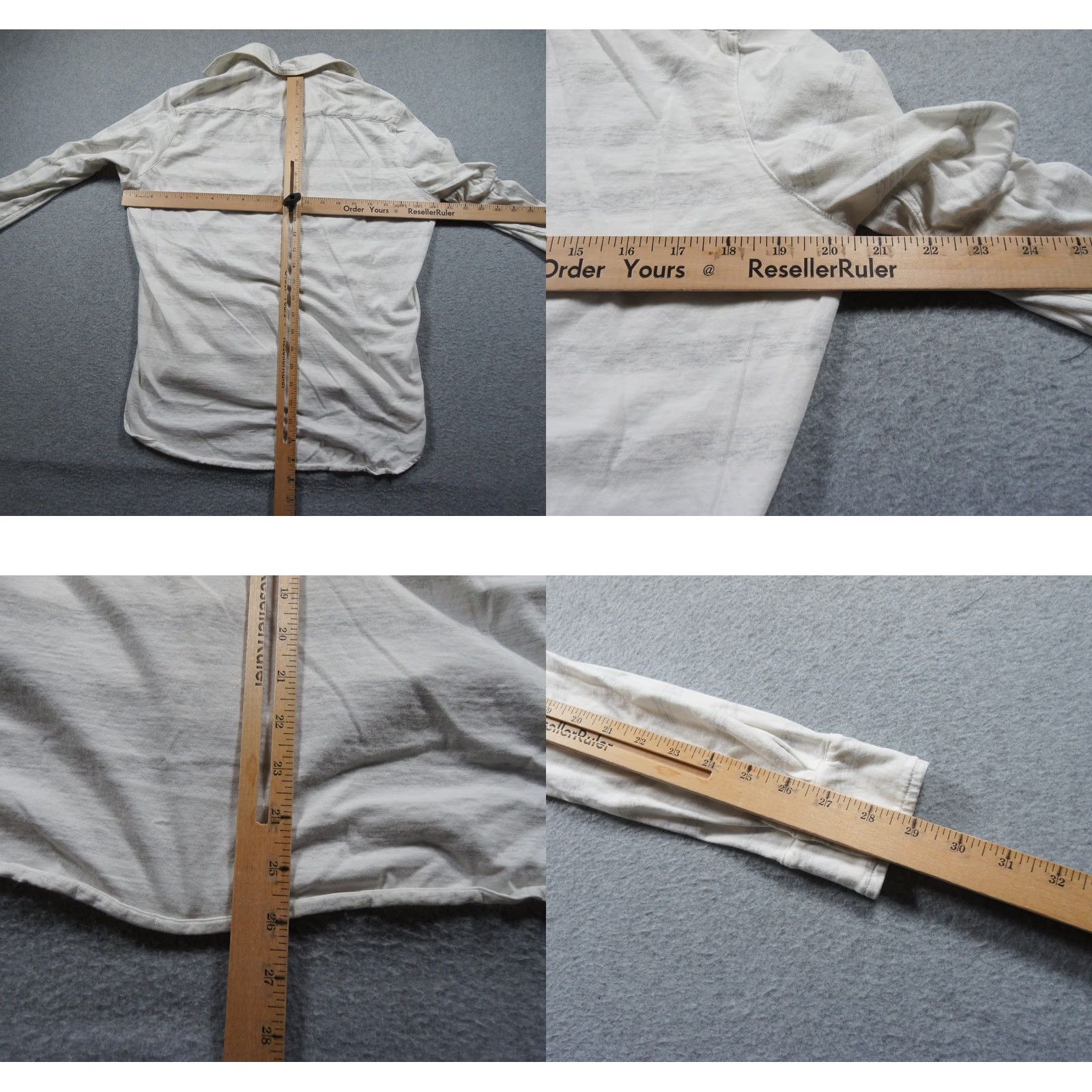 Frank & Eileen Frank & Eileen Shirt Womens XS White Button-Up Jersey Striped Long Sleeve Casual Vintage: No Size XS / US 0-2 / IT 36-38 - 8 Thumbnail