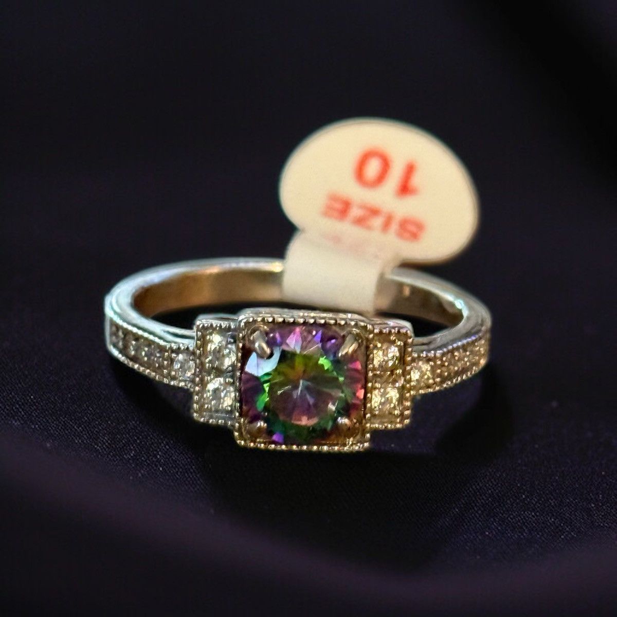 Bomb Party Bomb Party silver tone rainbow topaz and crystals ring Size ONE SIZE - 1 Thumbnail