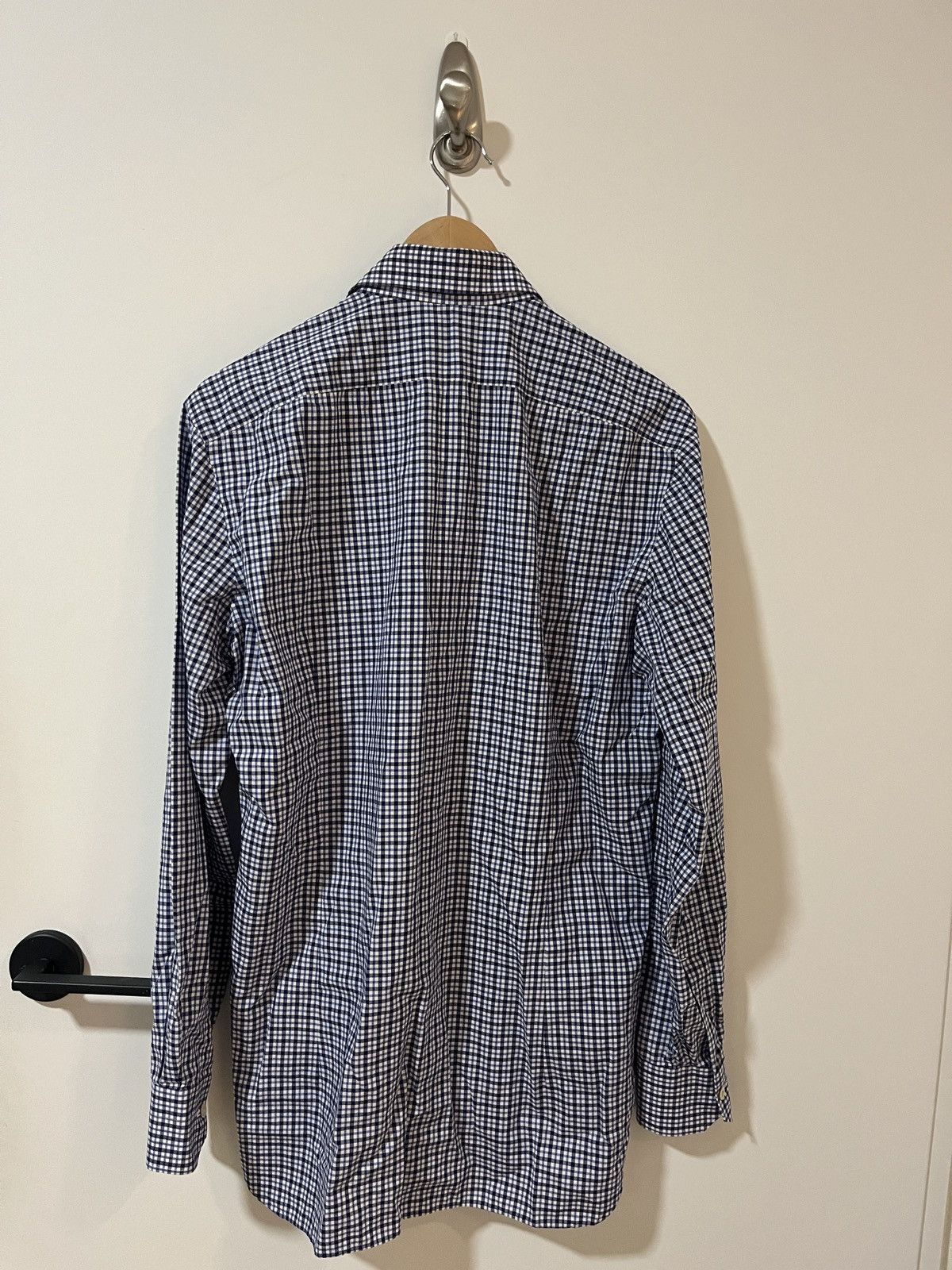 Kiton Kiton Napoli Button Up Shirt Blue Check Cotton Size US M / EU 48-50 / 2 - 2 Thumbnail