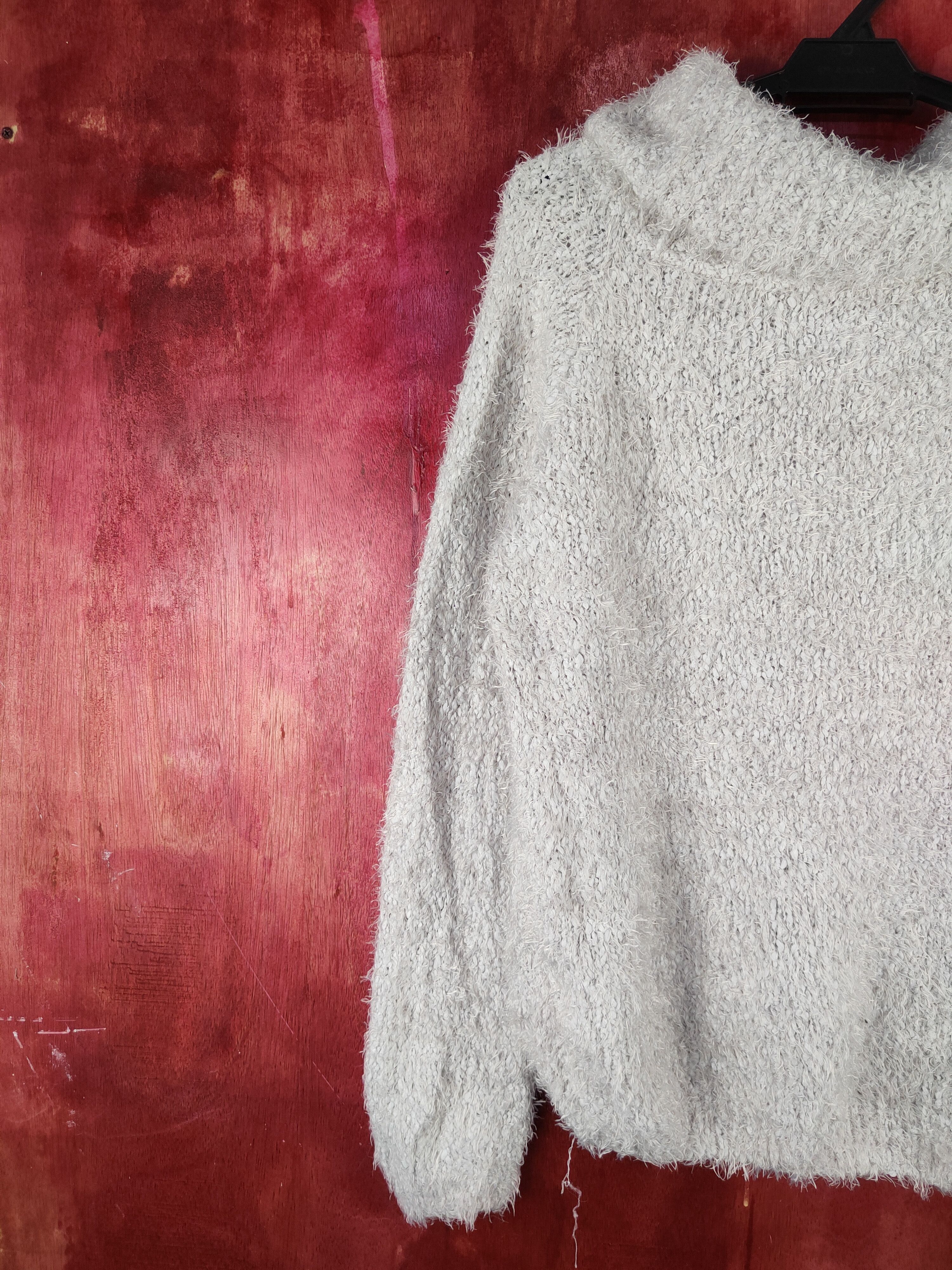 Homespun Knitwear Dreskip Light Gray Shag Shaggy Fur Mohair Knitwear #S2099 Size L / US 10 / IT 46 - 8 Thumbnail