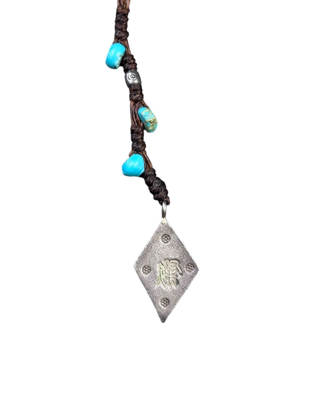 Vintage KAREN SILVER WITH TURQUOISE BRAIDED KEYCHAIN / PHONE STRAP Size ONE SIZE - 2 Thumbnail