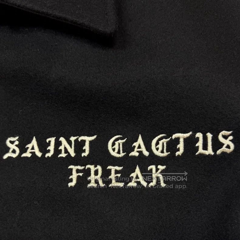 Saint Michael Saint Michael Flocked printed wool-paneled baseball jacket Size US M / EU 48-50 / 2 - 5 Thumbnail