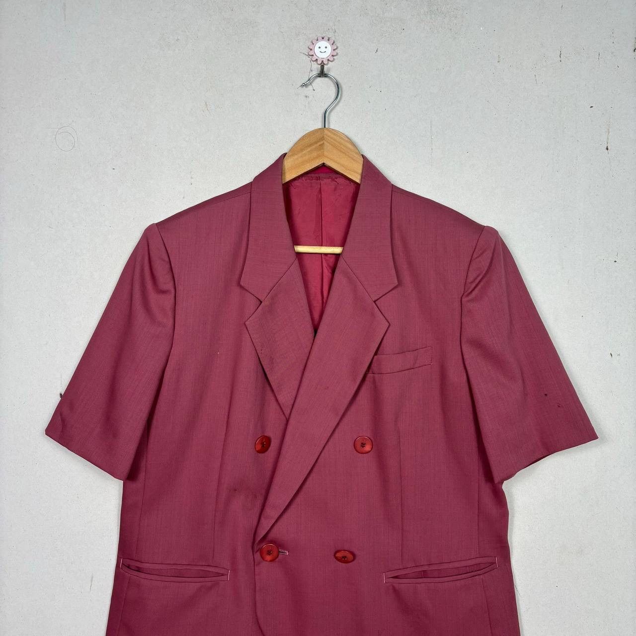 Burberry Vintage Burberrys Pink Short Sleeve Double Breasted Blazer L Size L / US 10 / IT 46 - 3 Thumbnail