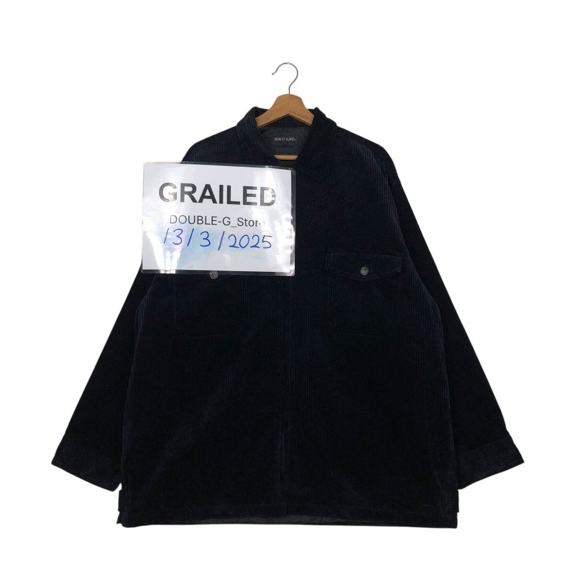 📌Vintage Corduroy Chore Jacket Noir Et Blanc Issey Miyake