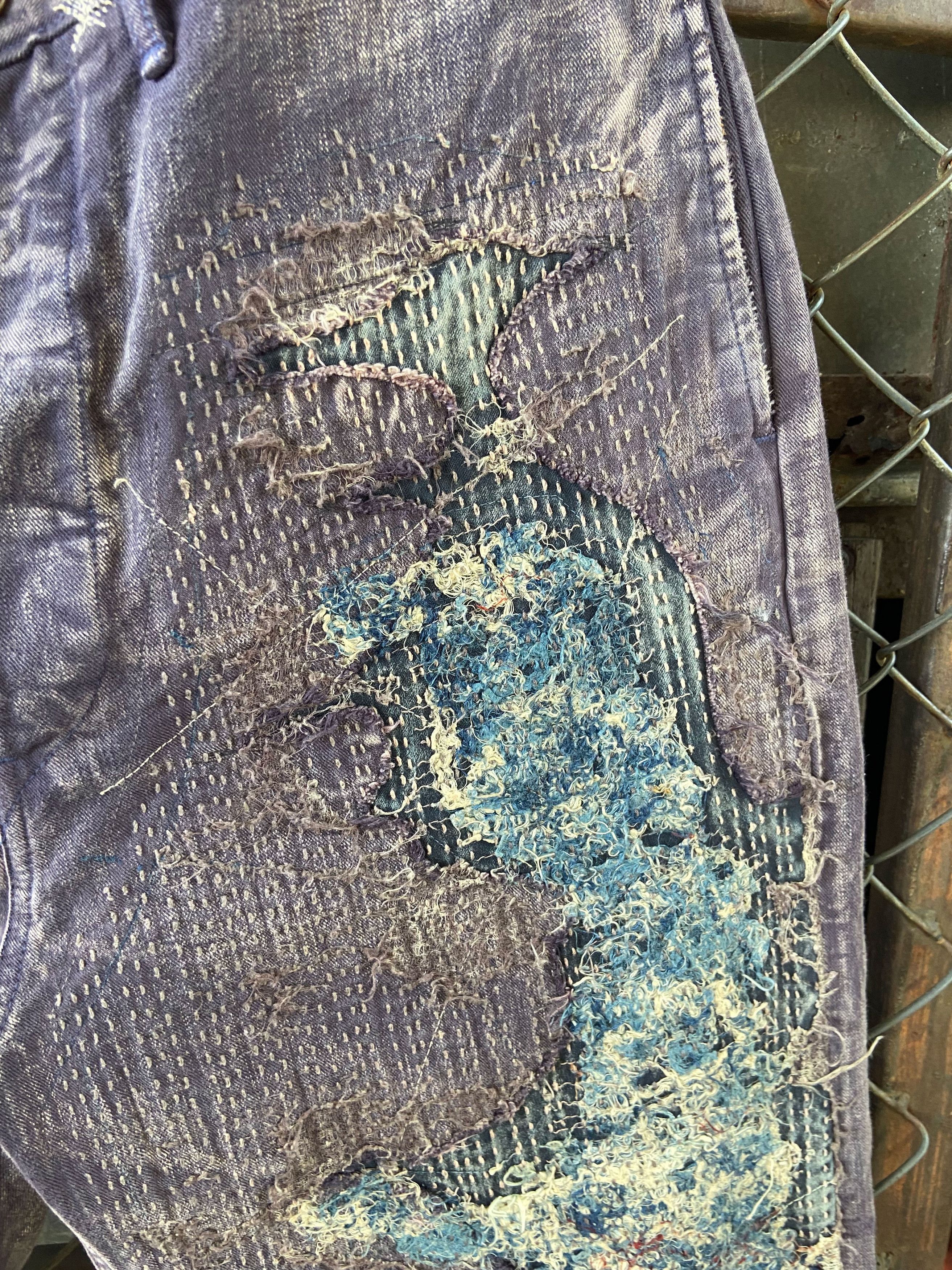 Kapital Rare* Kapital Kountry Boro pants Yagu damages chino Sashiko Size US 31 - 18 Thumbnail