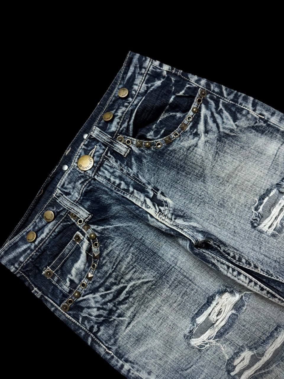 Seditionaries INSANE PUNK JEAN Japanese Washed Whisker Studded Distressed Size US 29 - 6 Thumbnail