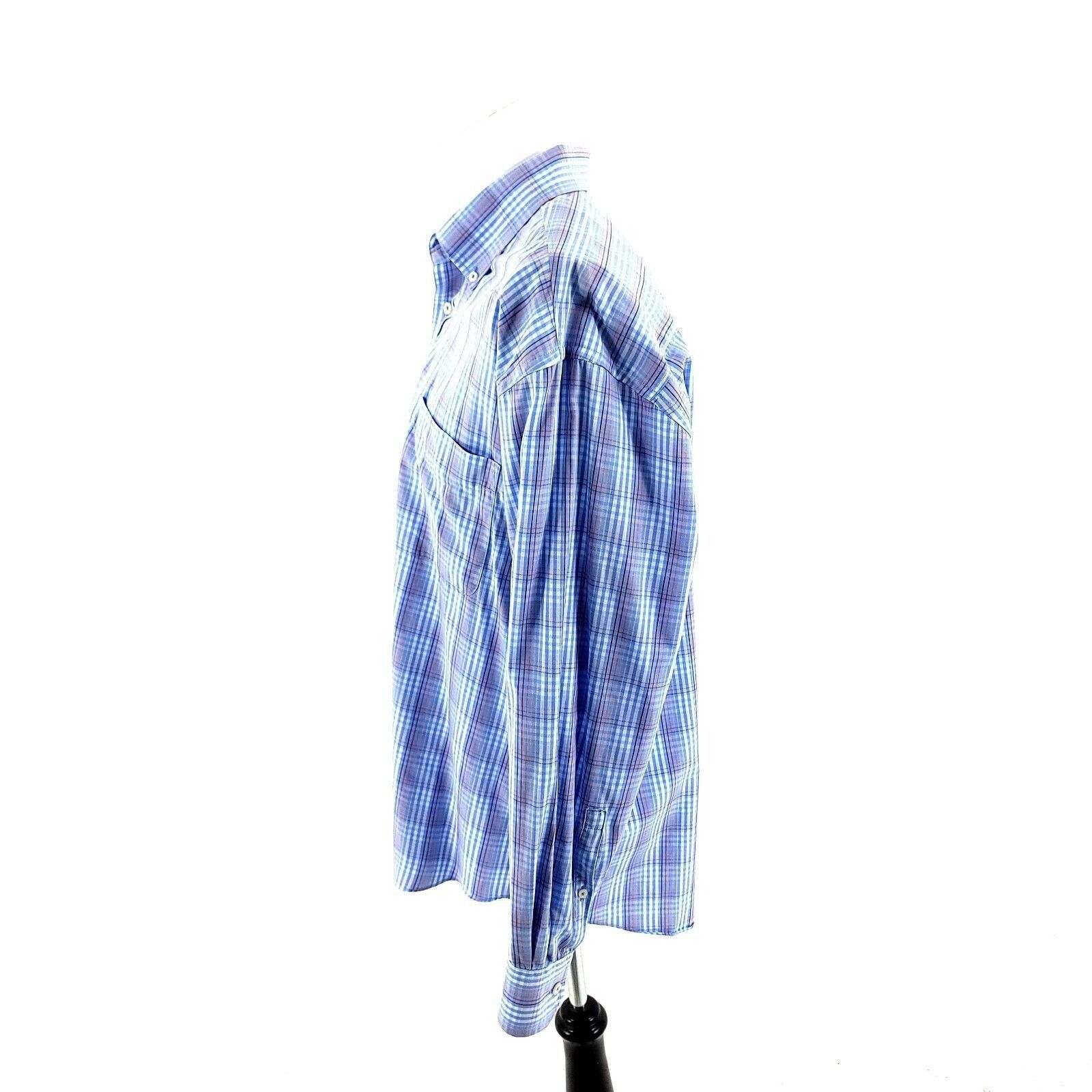 Alan Flusser Alan Flusser Large Blue Multi Colored Plaid Cotton Front Poc Size US L / EU 52-54 / 3 - 4 Thumbnail