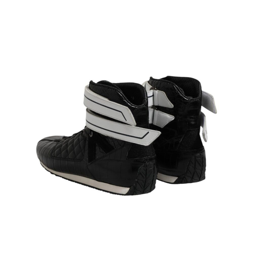 Dolce & Gabbana Dolce & Gabbana Black Quilted Leather Lace Up Sneakers Shoes Size US 11 / EU 44 - 5 Thumbnail