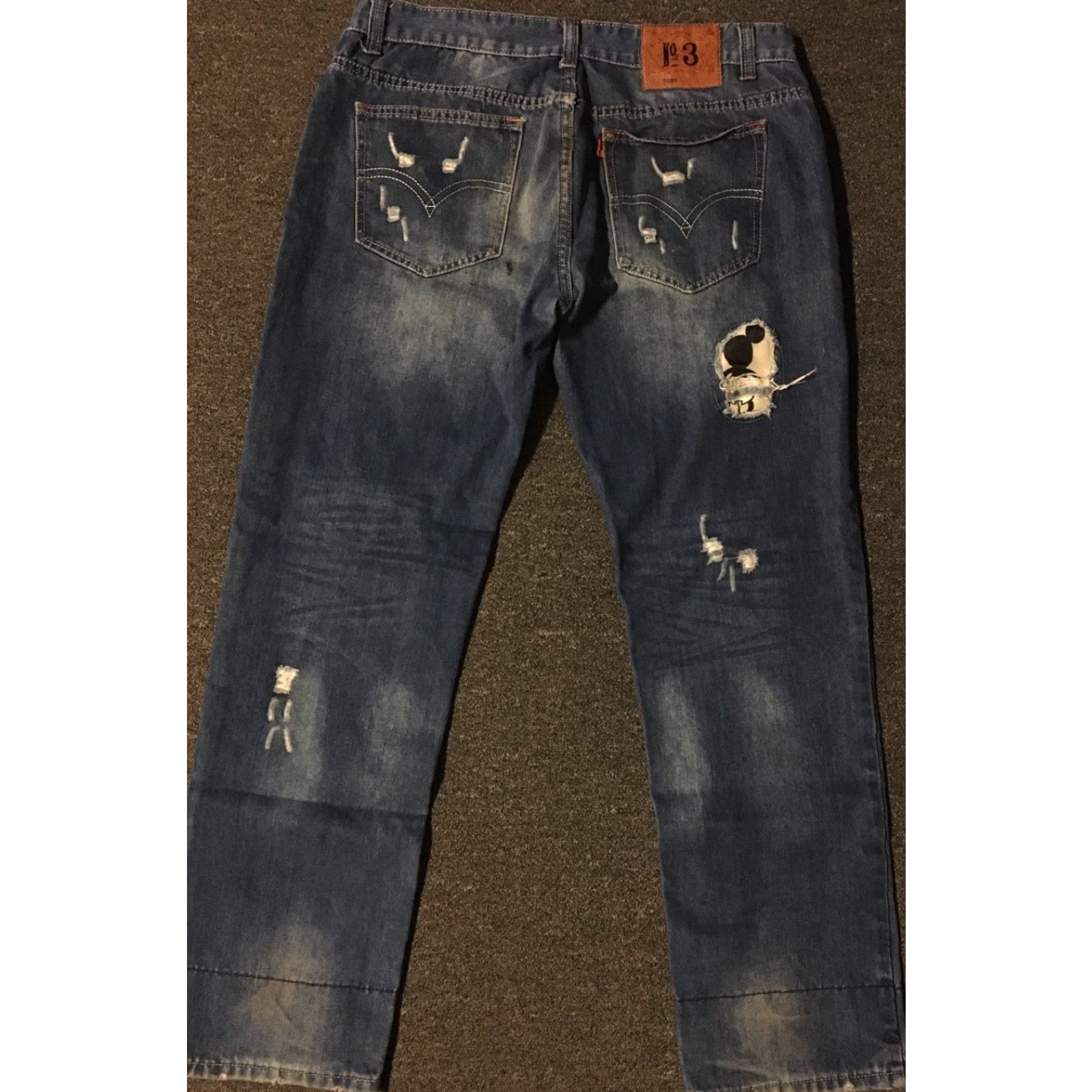 Vintage VINTAGE Fushen Mickey Mouse Distressed Red Tab Jeans 38/32 Designer Biker Grunge 90s Jeans Men Blue USA 90s Mens Size US 38 / EU 54 - 2 Thumbnail