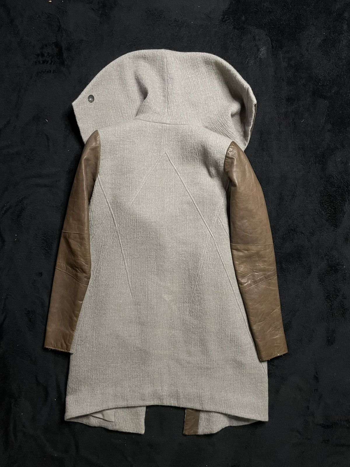 Helmut Lang Archive 2012 Helmut Lang Coat Leather Sleeve Woman‘s Size S Size S / US 4 / IT 40 - 7 Thumbnail