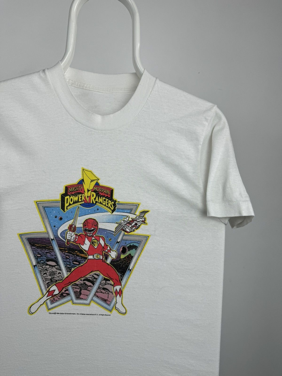 Vintage Vintage 1994 Power Rangers Mighty Morphin Big Logo Tee Size US XS / EU 42 / 0 - 2 Thumbnail