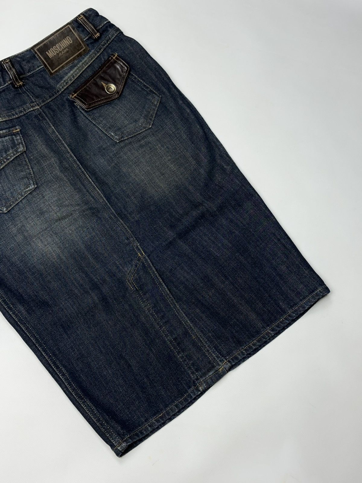 Moschino Rare Vintage Moschino Jeans Skirt with leather bow Y2K Size 28" / US 6 / IT 42 - 3 Thumbnail