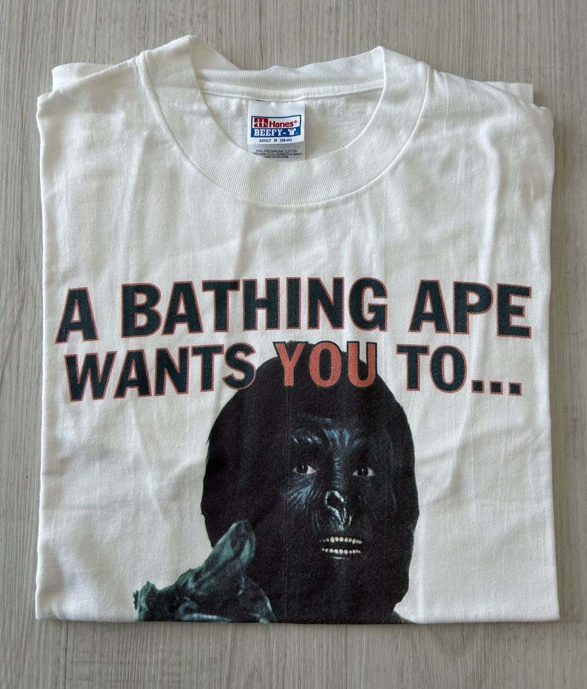 Bape × Vintage A Bathing Ape Wants You To Go Ape Tee | Grailed