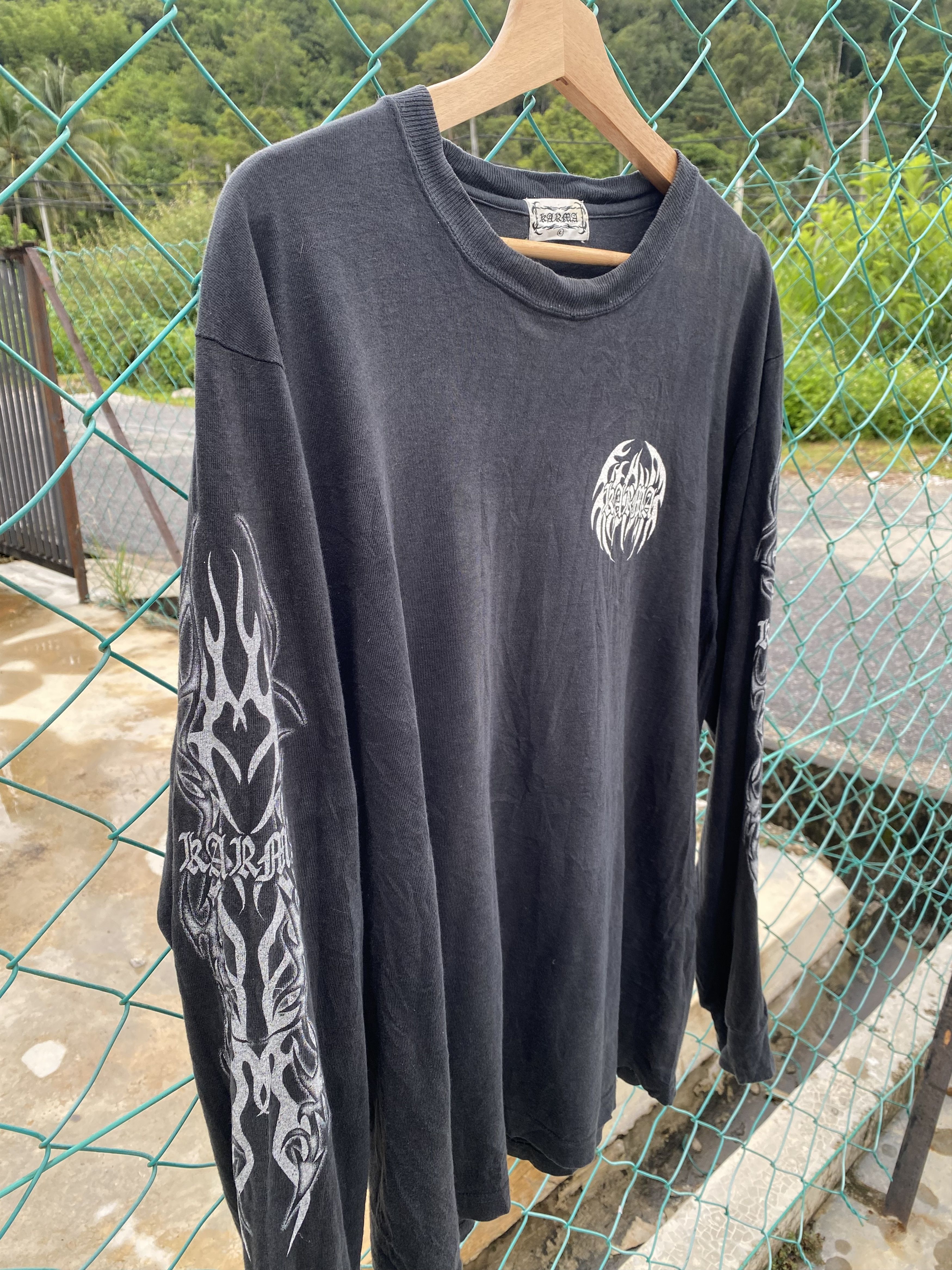 Japanese Brand Vintage Karma long sleeve tshirts Size US L / EU 52-54 / 3 - 3 Thumbnail