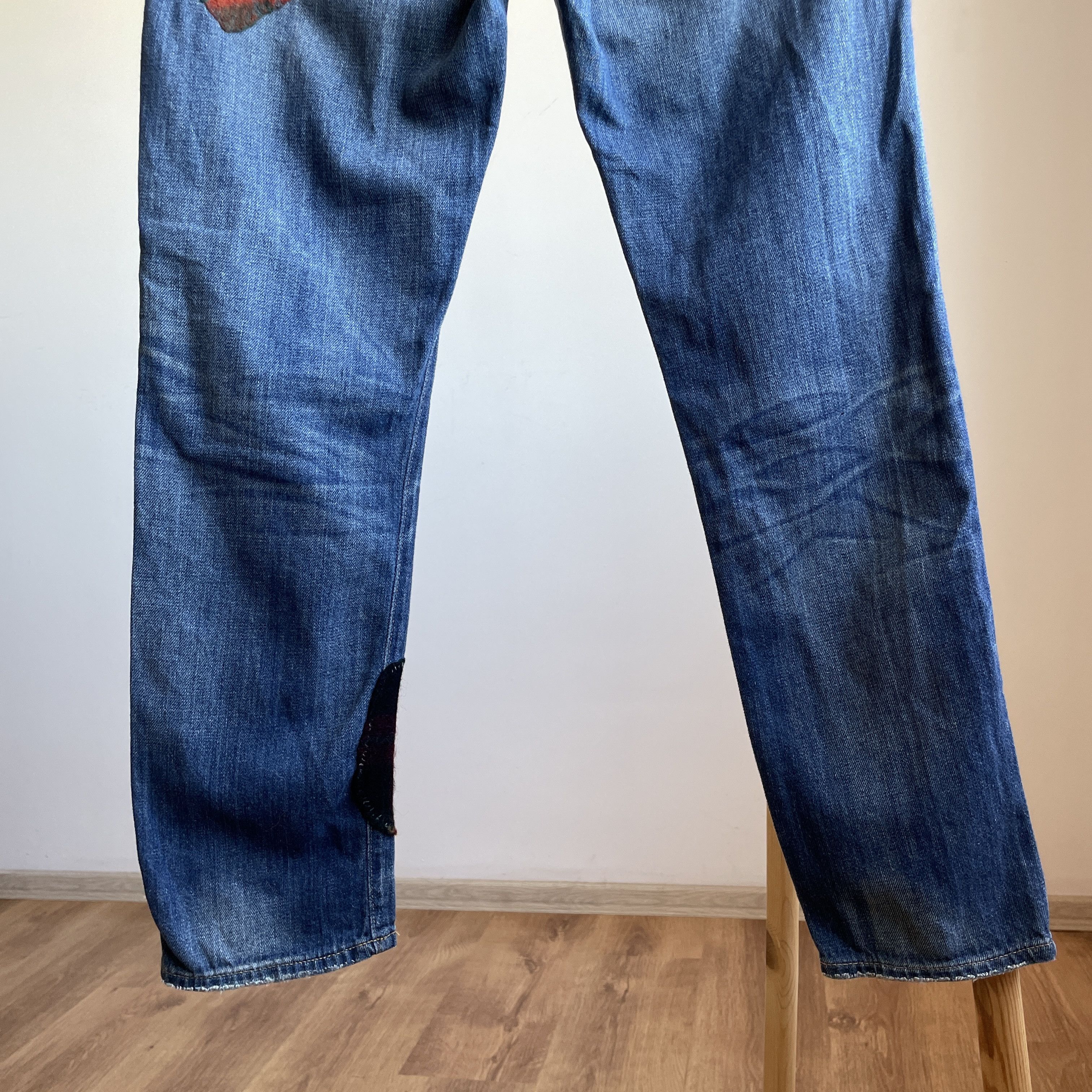 Polo Ralph Lauren Polo Ralph Lauren Women Astor Boyfriend Sashiko Repair Denim Size 28" / US 6 / IT 42 - 8 Thumbnail