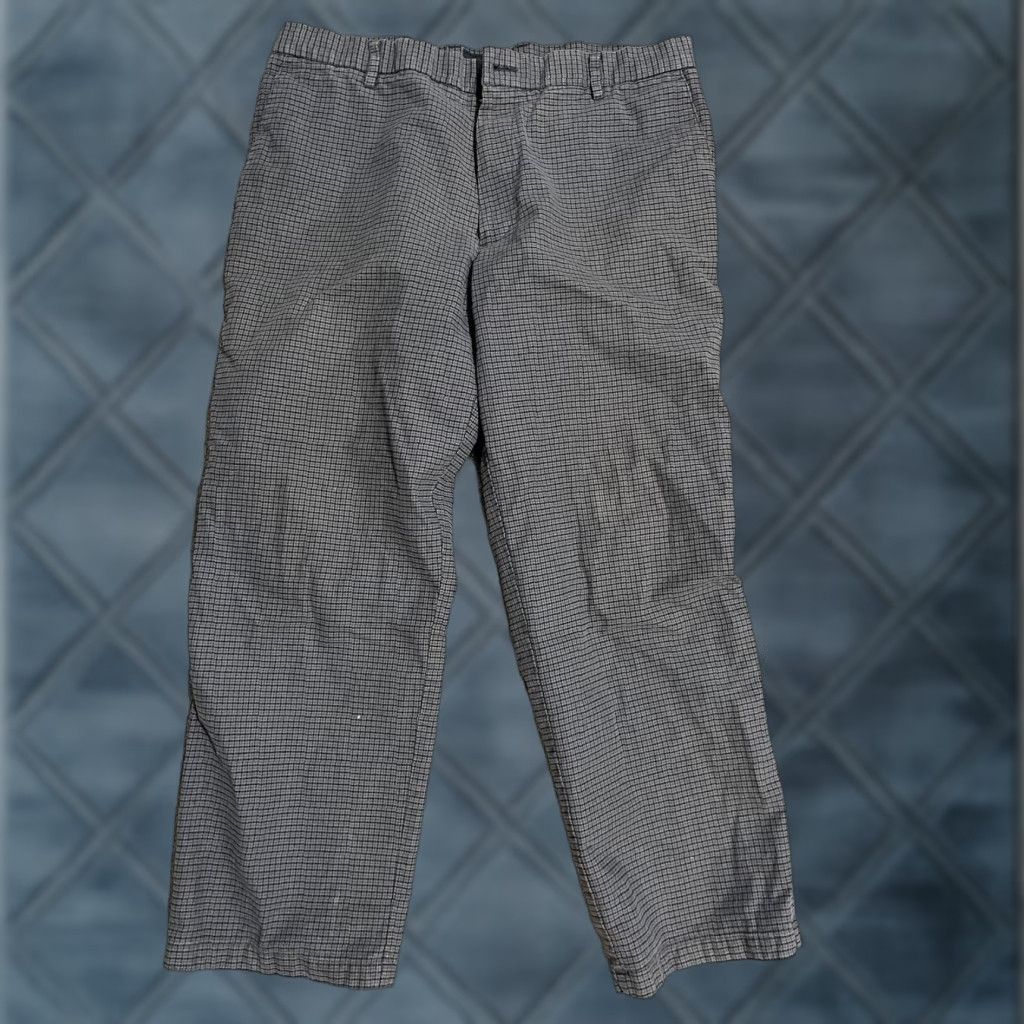 Dockers VINTAGE Dockers Pants - Plaid Straight Fit Khakis, Men, Size 36, Inseam 29, Gray/Blue, Cotton, 90s, Mens Size US 36 / EU 52 - 1 Thumbnail