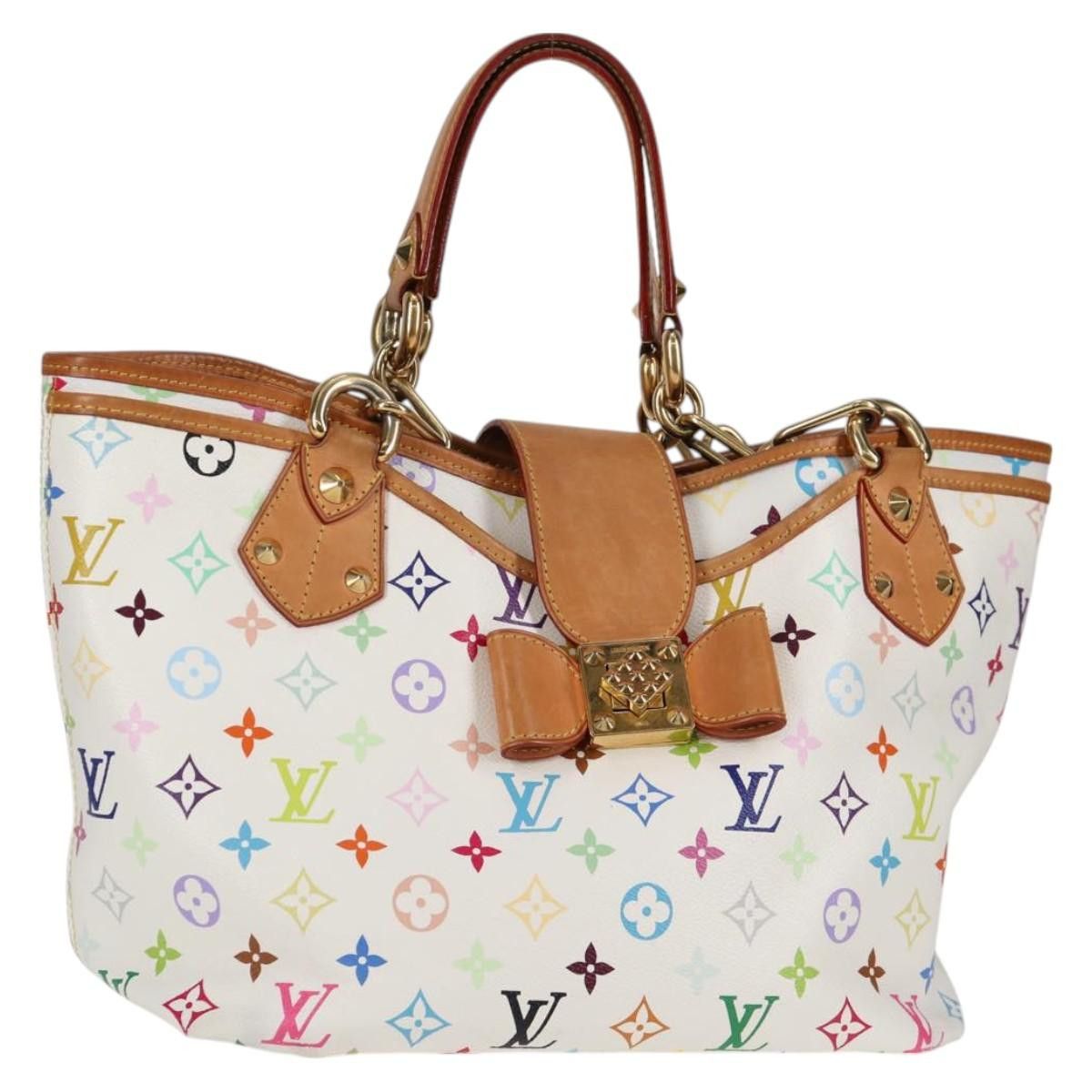LOUIS VUITTON Monogram Multicolor Annie GM Tote Bag White