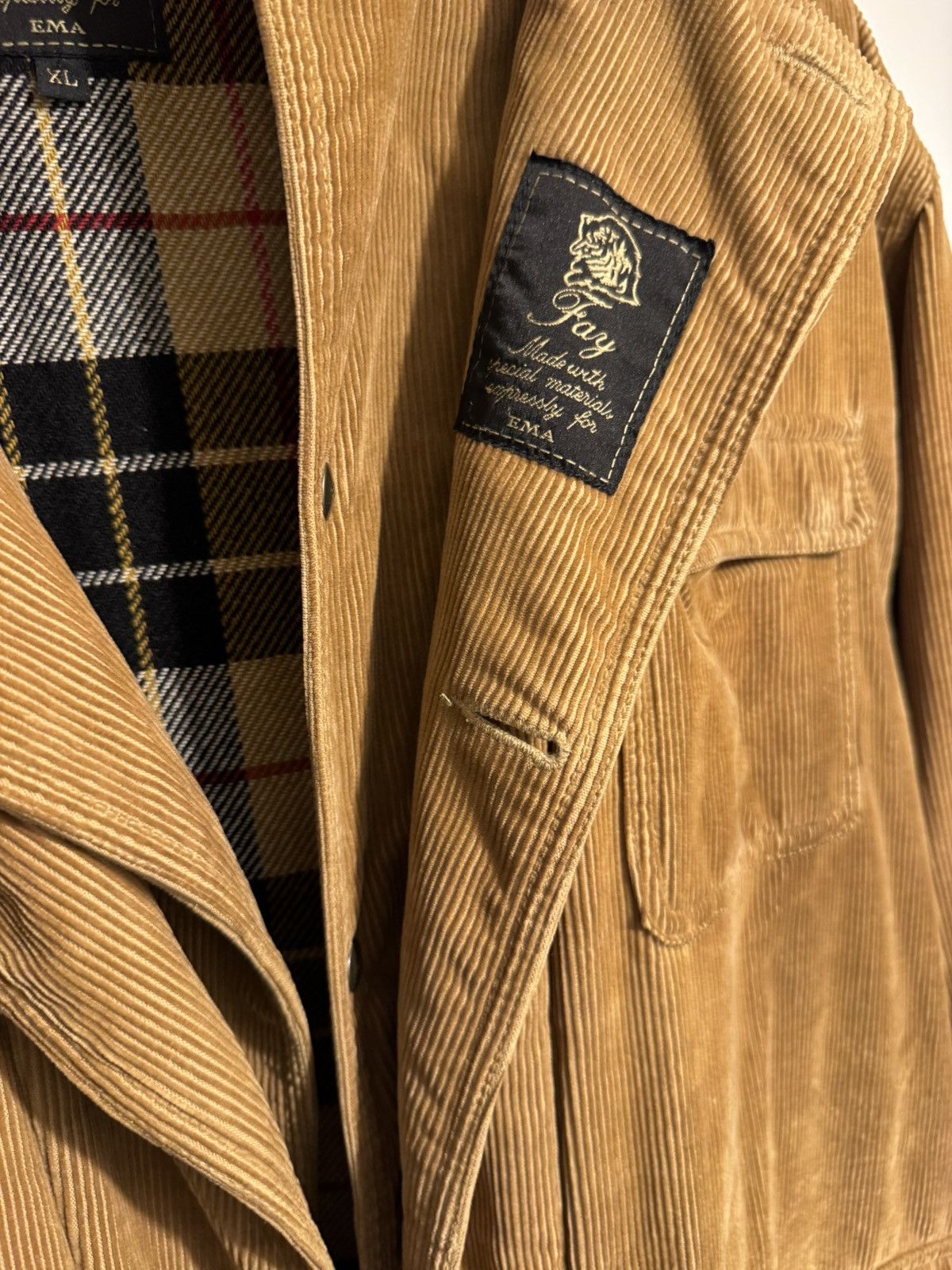 Fay Corduroy coat (Italian luxury designer Fay, Made for Ema) Size US XL / EU 56 / 4 - 3 Thumbnail