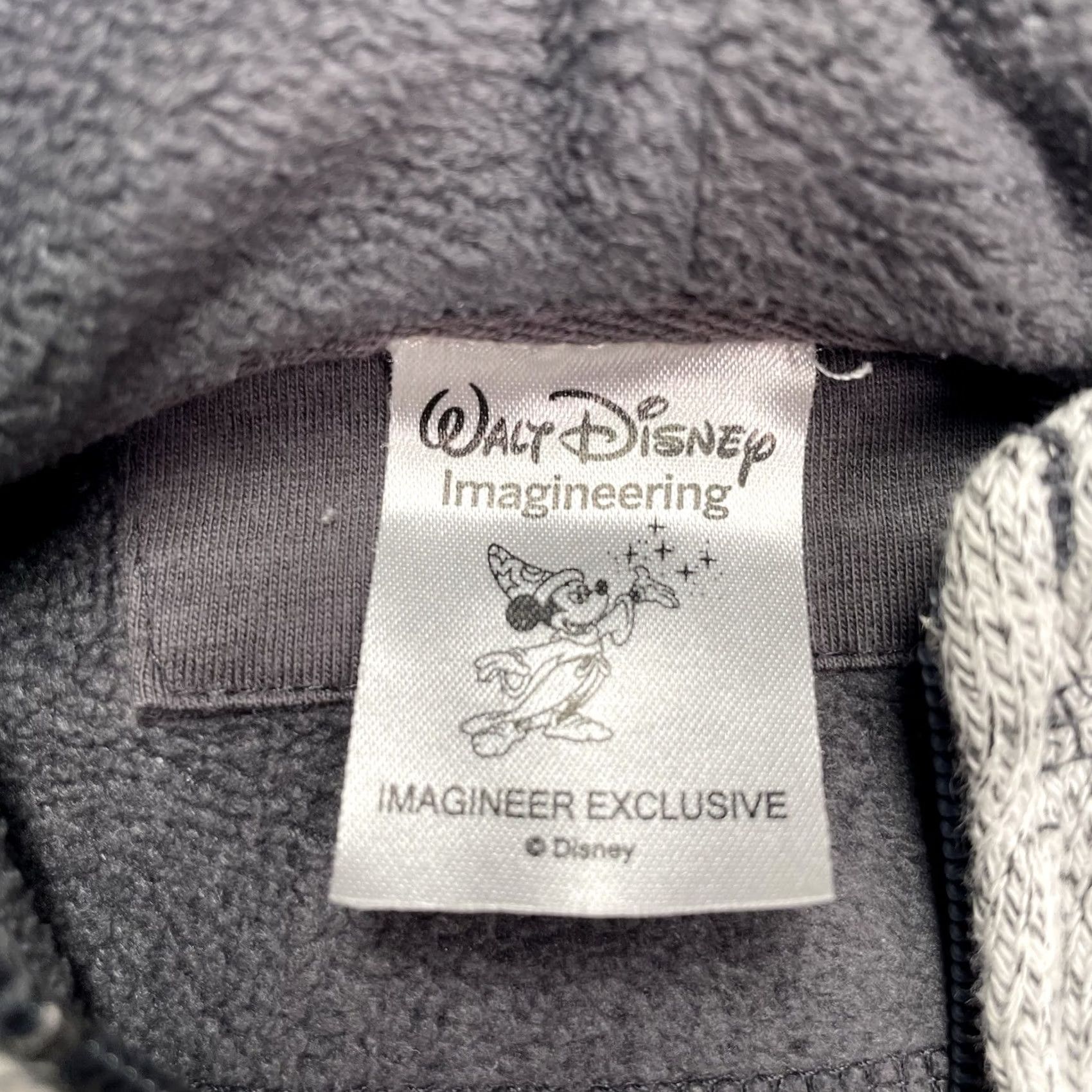 Disney VINTAGE Imagineering Disney Hoodie Women 2XL Full Zip Embroidered Gray Mickey Fantasia Shirt Womens Size XXL / US 16-18 / IT 52-54 - 3 Thumbnail