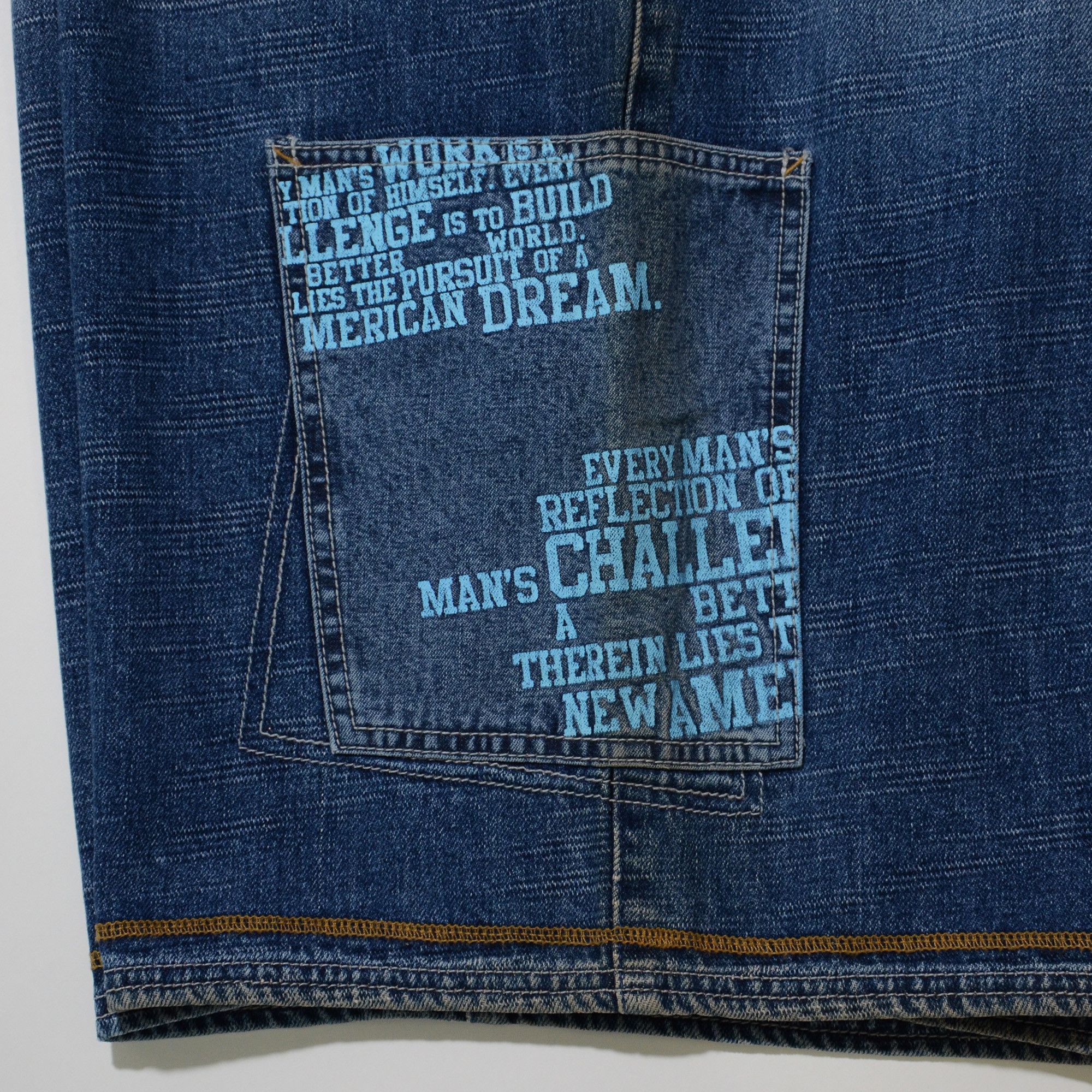 Phat Farm [Folding Color Defects] PF Denim Shorts 90s Streetwear Size US 36 / EU 52 - 4 Thumbnail