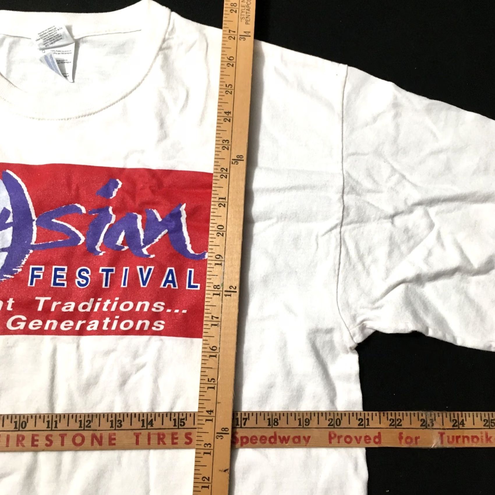 Gildan Asian American Festival T-Shirt Mens LARGE White Cotton Front Chest Design 90s Vintage Shirt Size US L / EU 52-54 / 3 - 4 Thumbnail