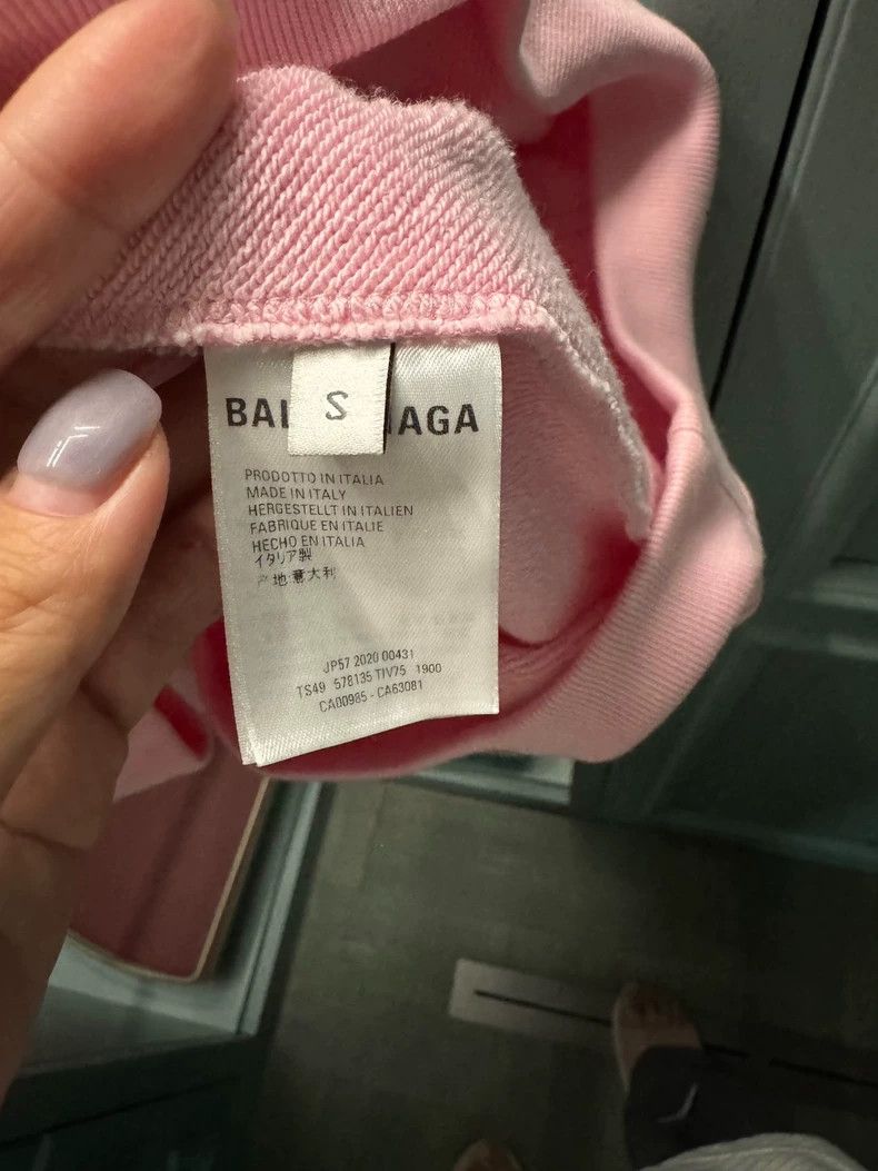 Balenciaga Balenciaga Pink Crew Hoodie 2505-Nextarrow Size US S / EU 44-46 / 1 - 6 Thumbnail