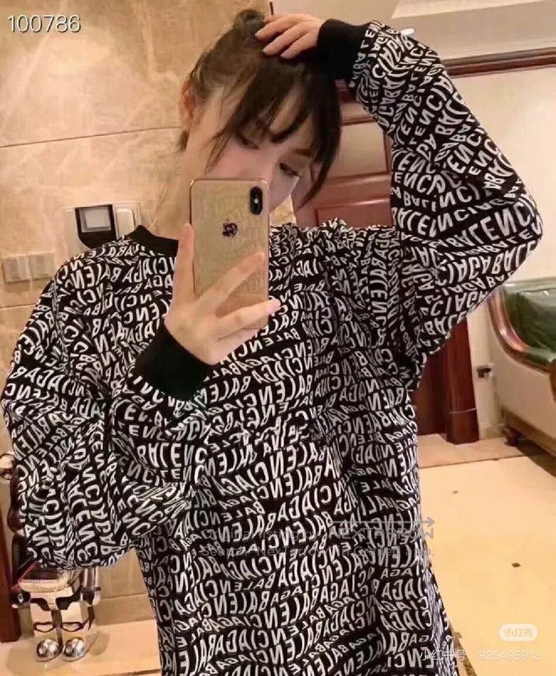 Balenciaga Balenciaga Black and white letter barrage full of long sle Size US S / EU 44-46 / 1 - 5 Thumbnail