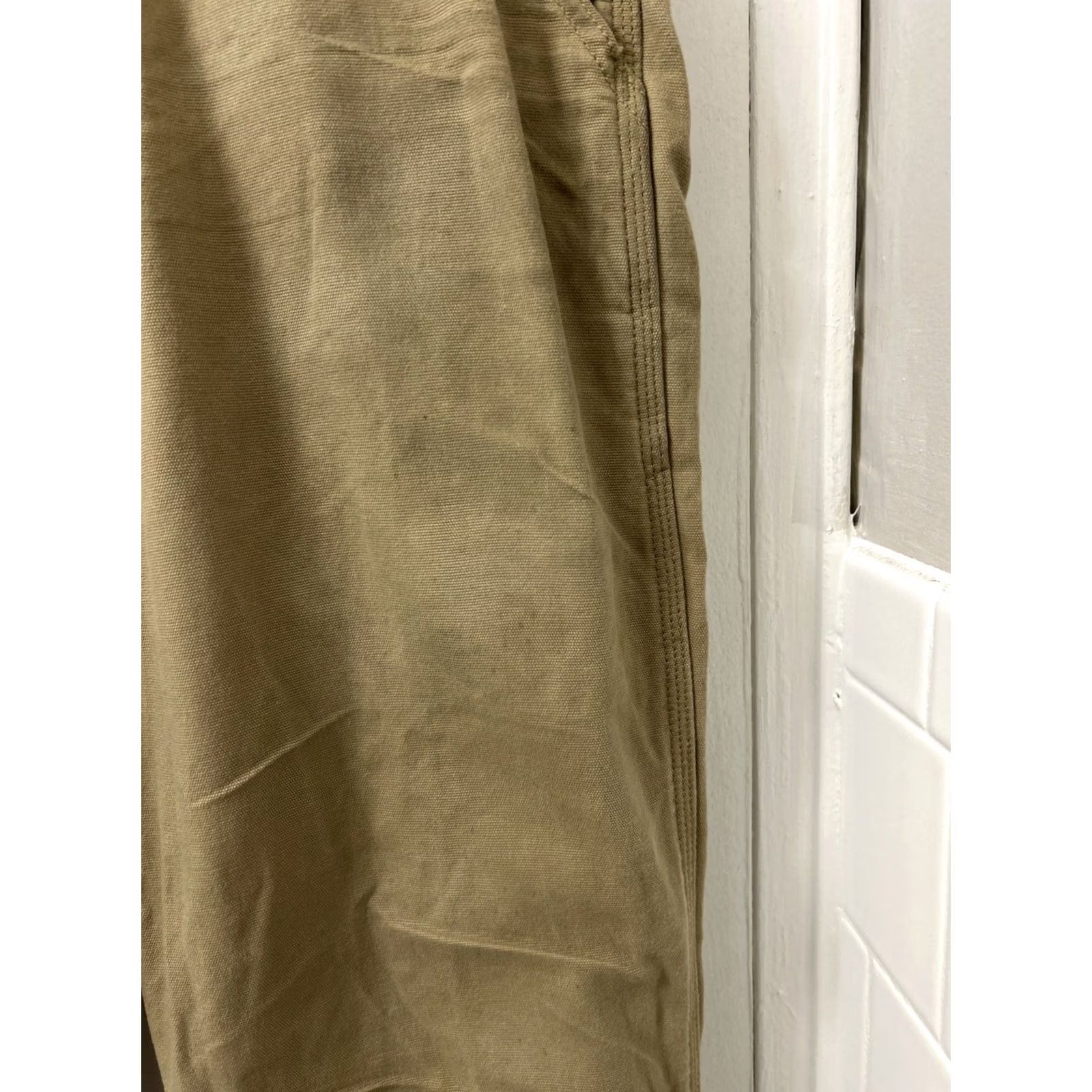 Carhartt Carhartt Work Pants Mens 31x32 Tan Brown Rugged Flex Relaxed Fit Canvas BN2291-M Pants Mens Regular Brown Canvas Relaxed Fit Workwear Size US 31 - 6 Thumbnail