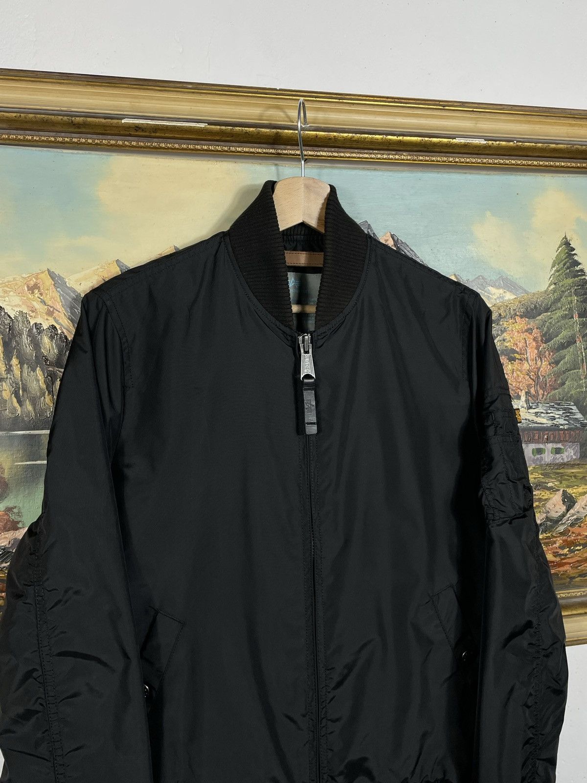 Alpha Industries × Vintage Alpha Industries Vintage Y2k Zip Black Jacket Bomber Army US Size M / US 6-8 / IT 42-44 - 4 Thumbnail