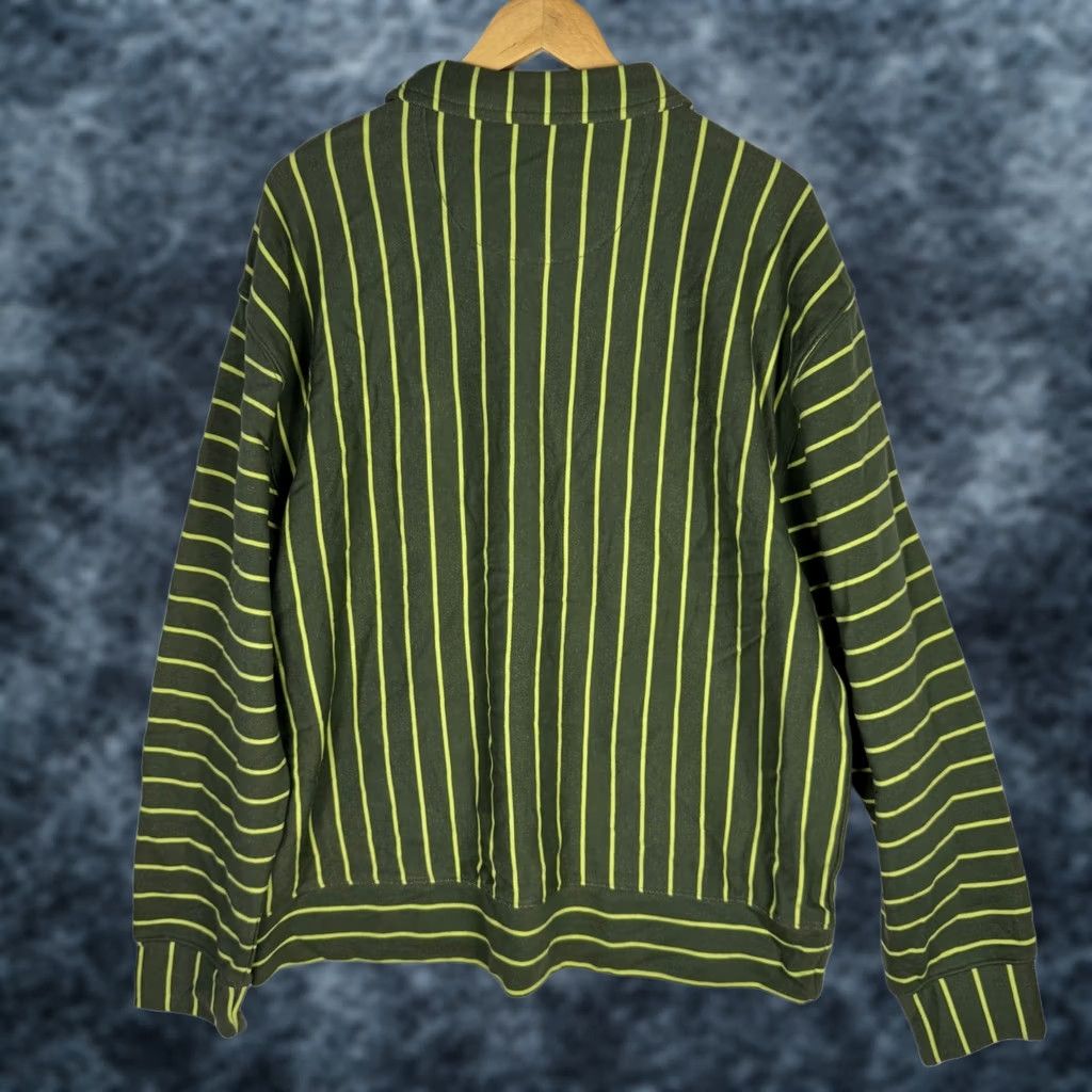 Vintage Mode of One Mens Relaxed Fit Polo Wild Ivy Striped French Terry Long Sleeve XL Green Size US XL / EU 56 / 4 - 1 Thumbnail