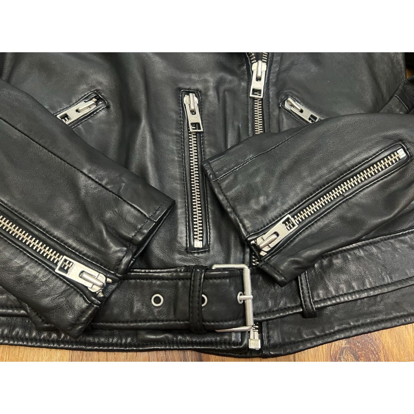 Allsaints All Saints EUC Balfern Leather Biker Jacket Women's 8 Medium Black Size M / US 6-8 / IT 42-44 - 3 Thumbnail