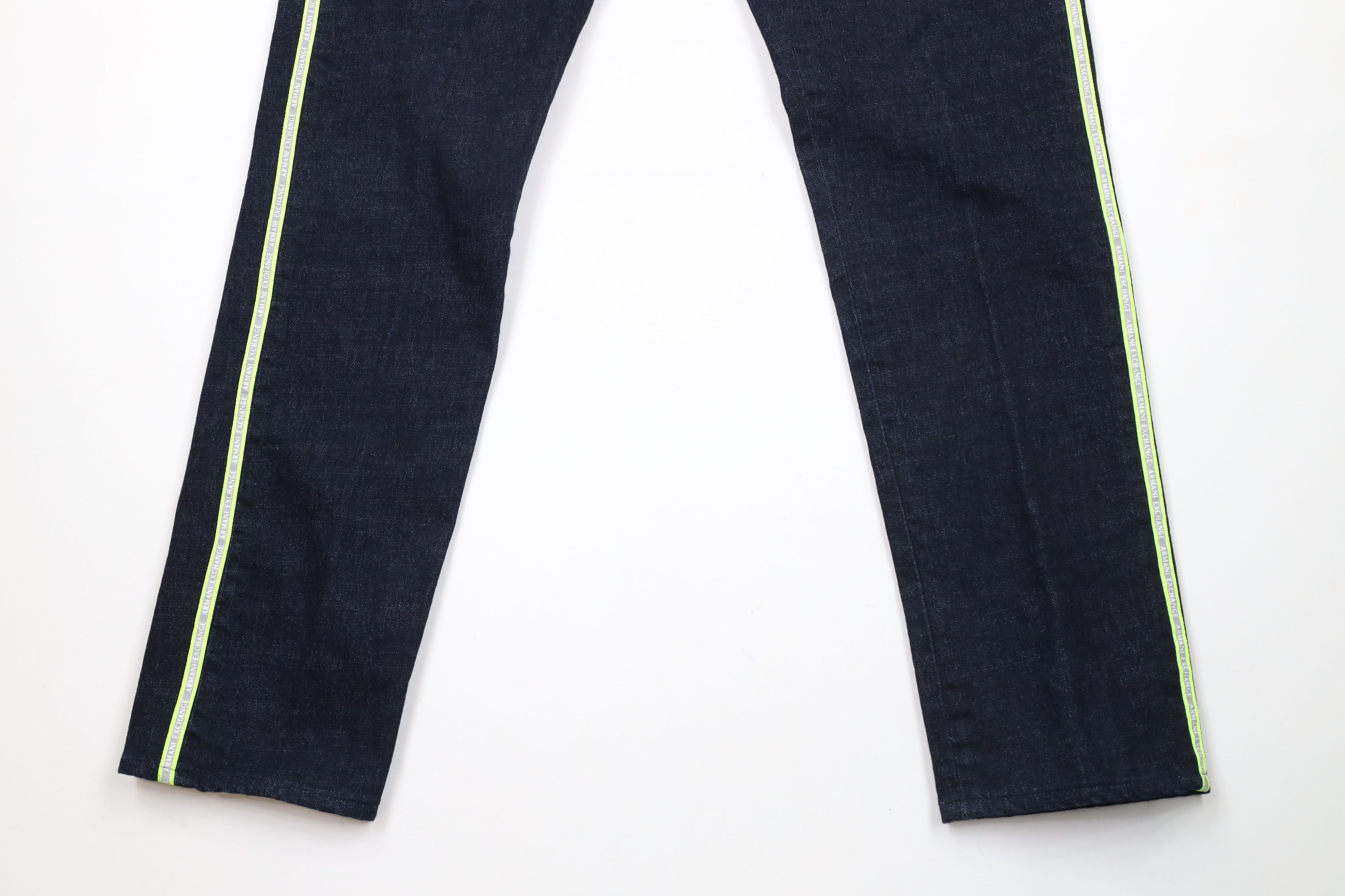 Armani Exchange × Vintage Armani Exchange Fit Spell Out Reflective Stripe Denim Jeans Size US 34 / EU 50 - 4 Thumbnail
